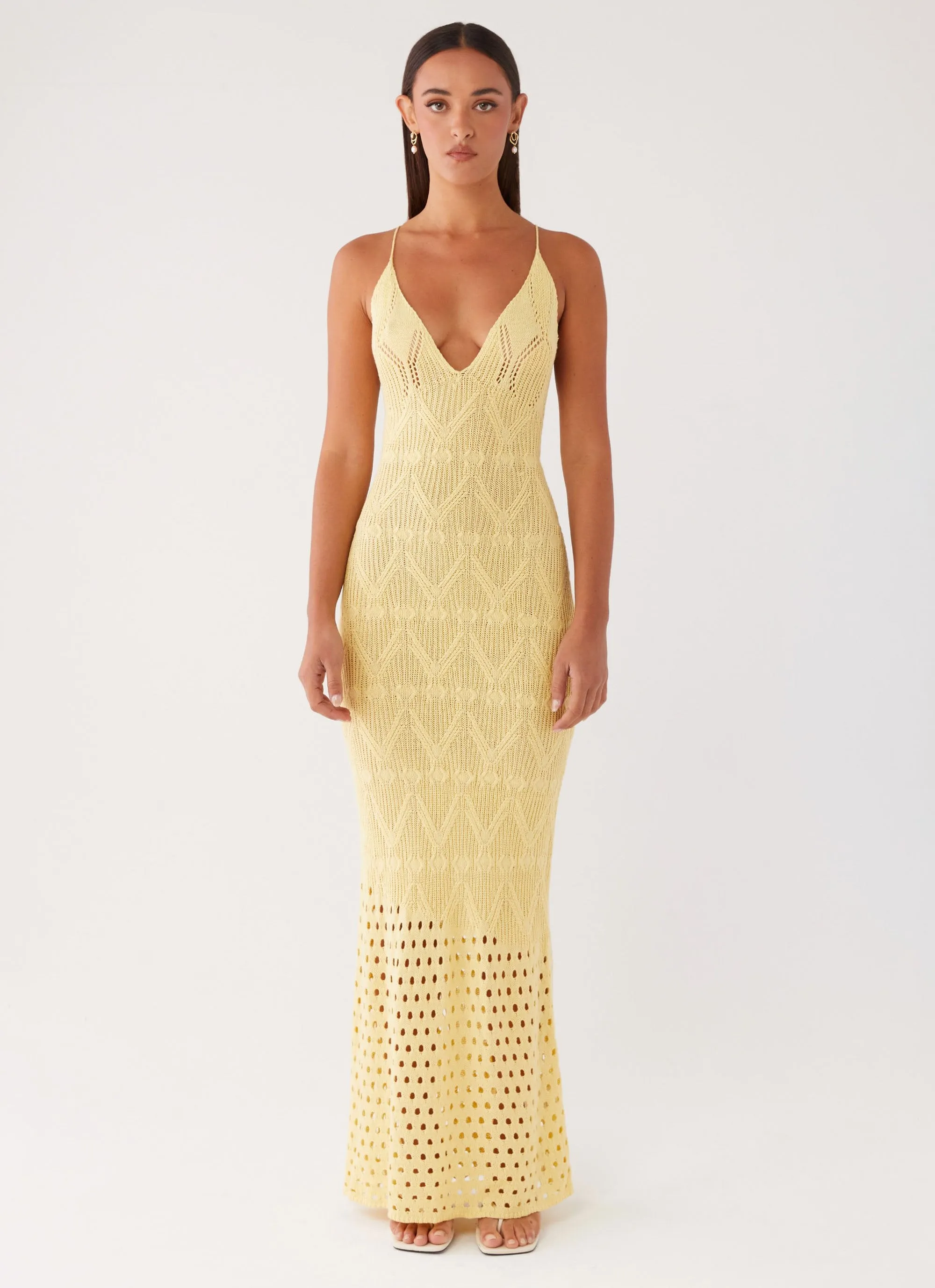 Vivid Dreams Crochet Maxi Dress - Yellow sold by Peppermayo product image thumbnail 3
