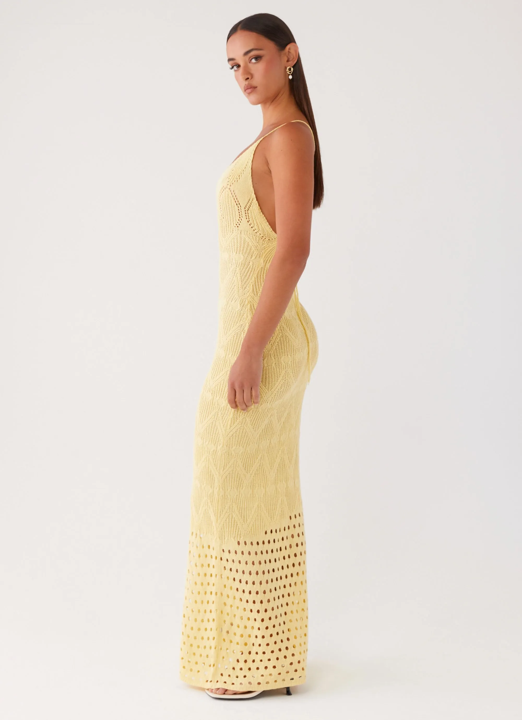 Vivid Dreams Crochet Maxi Dress - Yellow sold by Peppermayo product image thumbnail 4