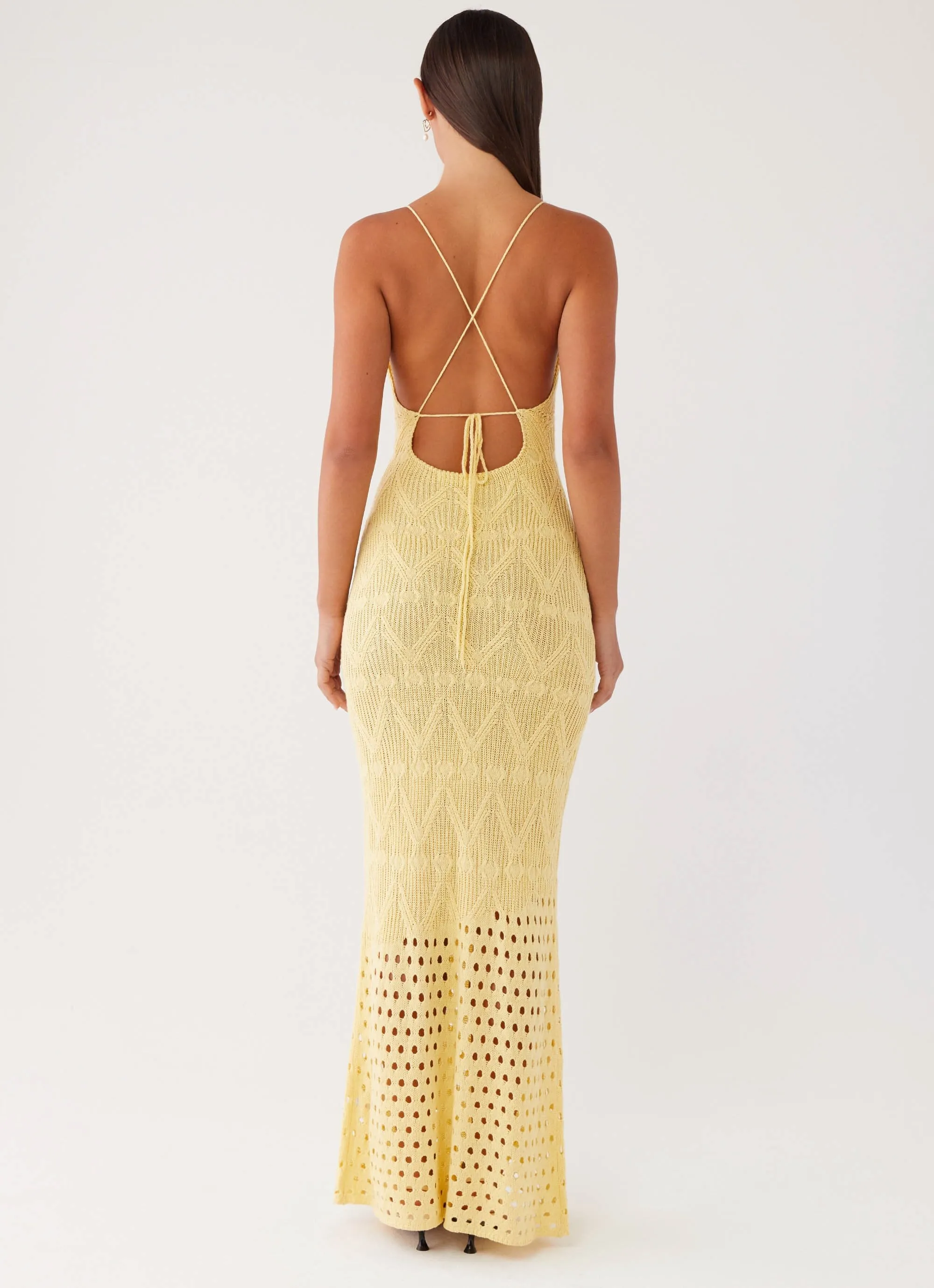 Vivid Dreams Crochet Maxi Dress - Yellow sold by Peppermayo product image thumbnail 5
