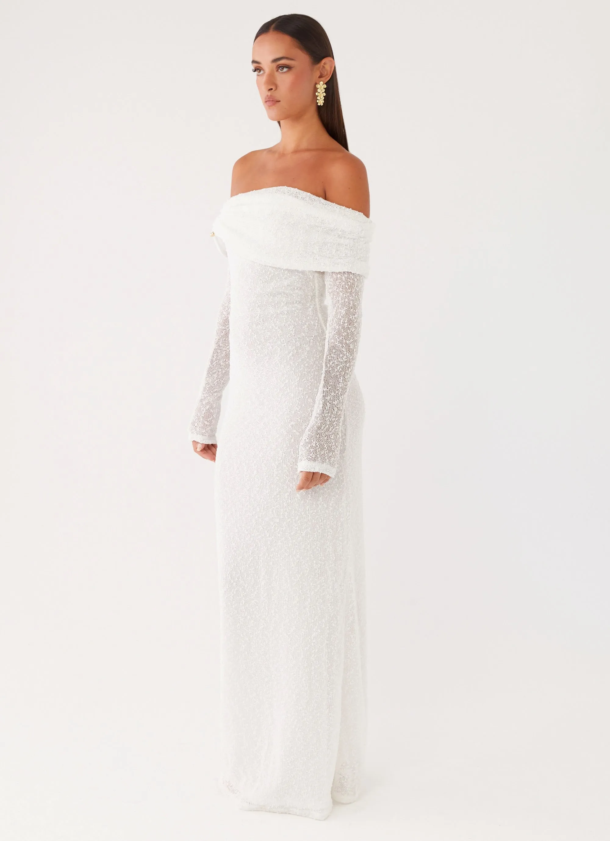 Pollyanna Knit Hardware Maxi Dress - Ivory sold by Peppermayo product image thumbnail 4