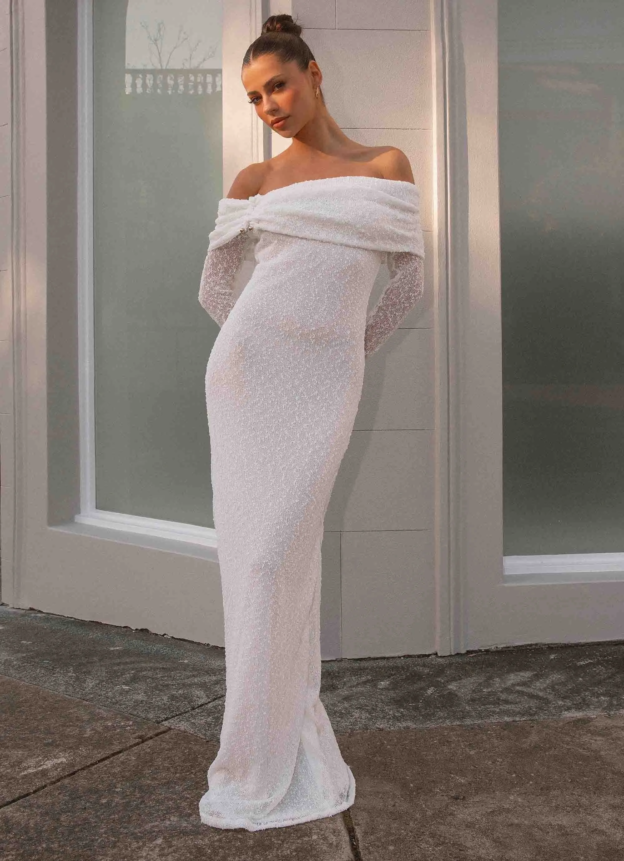 Pollyanna Knit Hardware Maxi Dress - Ivory sold by Peppermayo product image thumbnail 2