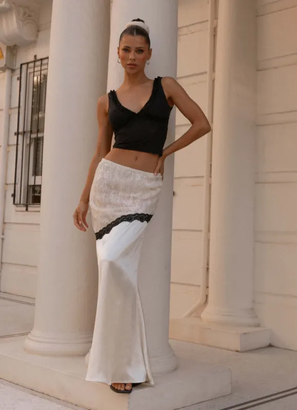 Duet Lace Maxi Skirt - Ivory sold by Peppermayo
