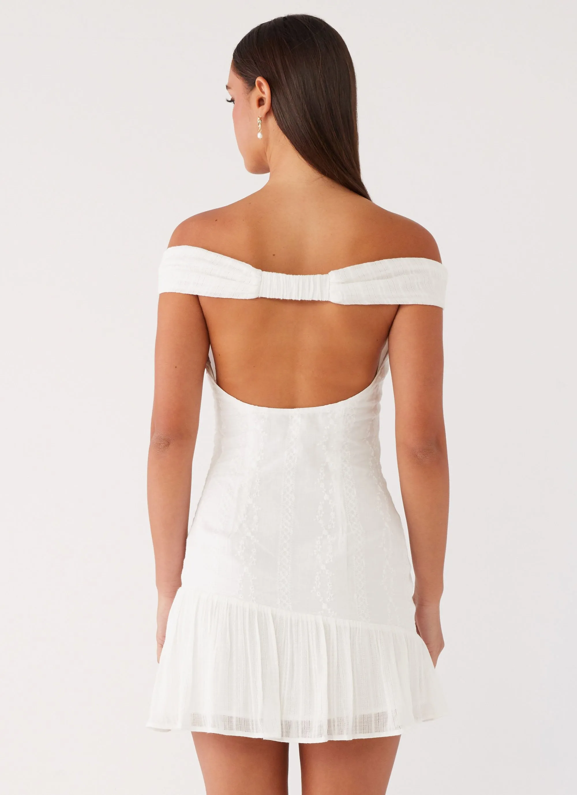 Gabby Ruffle Hem Mini Dress - Ivory sold by Peppermayo product image thumbnail 5