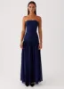 Eden Strapless Maxi Dress - Navy sold by Peppermayo