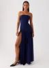 Eden Strapless Maxi Dress - Navy sold by Peppermayo