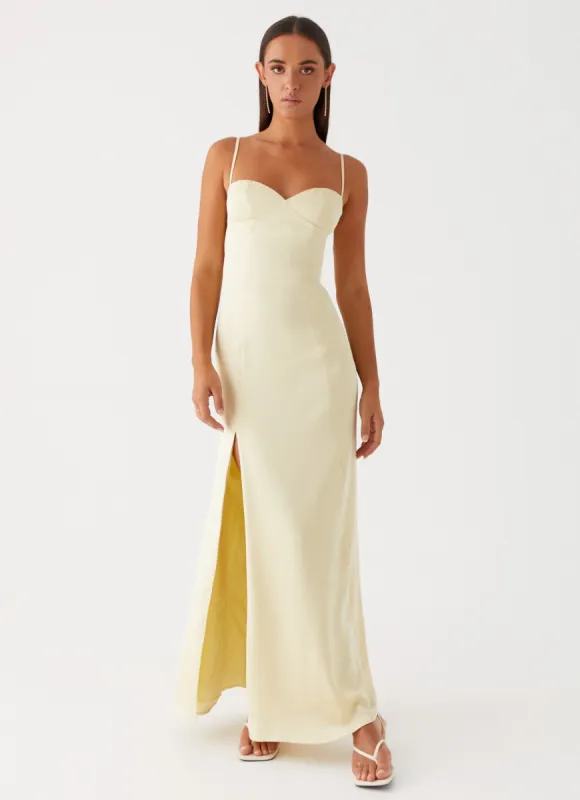 Miss Bloom Maxi Dress - Lemon sold by Peppermayo