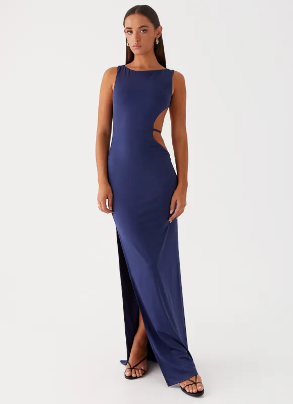 Sutton Maxi Dress - Navy sold by Peppermayo