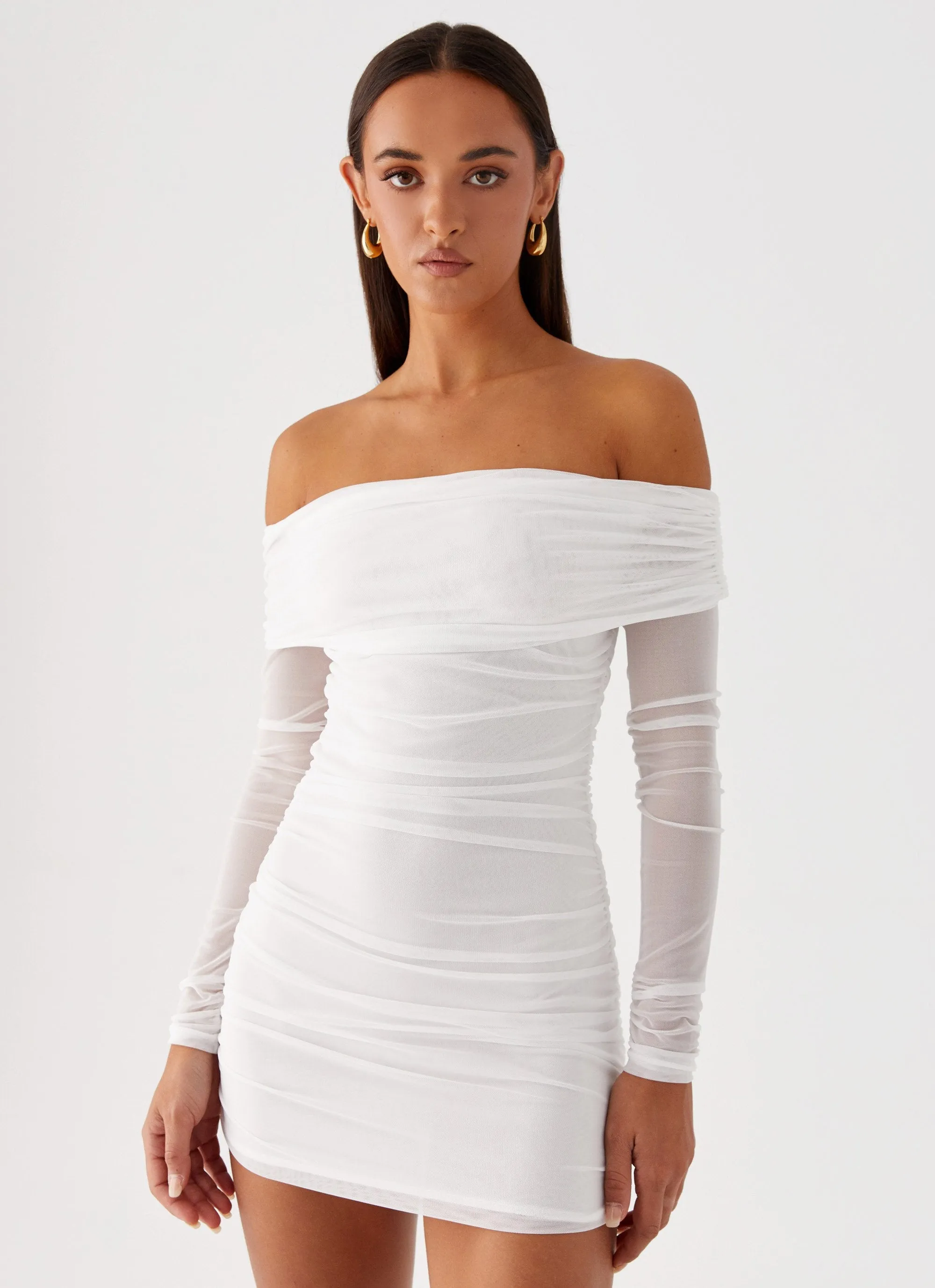 Liquid Spirit Mini Dress - White sold by Peppermayo