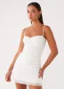 Arden Mesh Mini Dress - White sold by Peppermayo