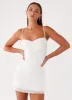 Arden Mesh Mini Dress - White sold by Peppermayo