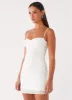 Arden Mesh Mini Dress - White sold by Peppermayo