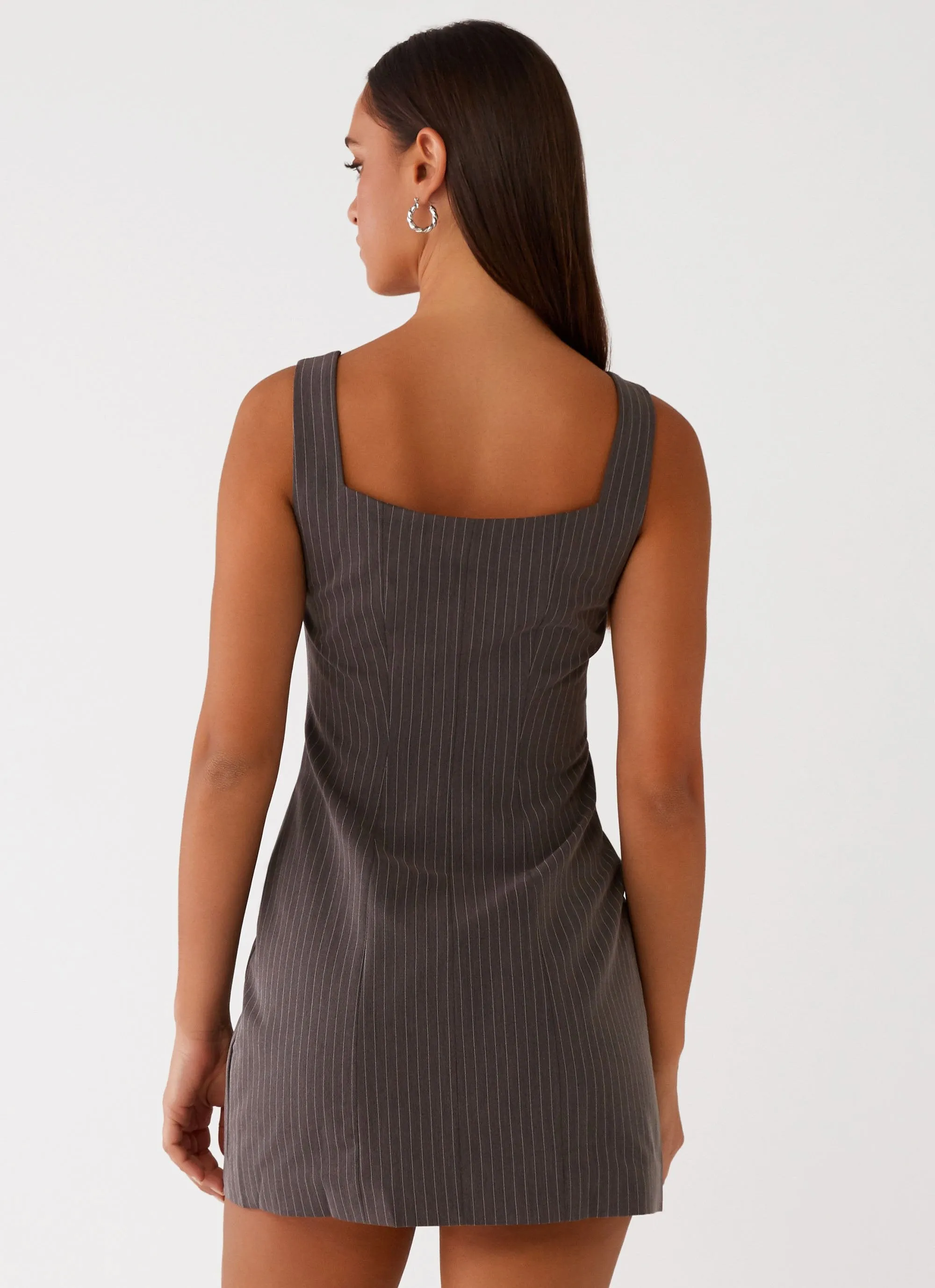 Westwood Mini Dress - Grey Pinstripe sold by Peppermayo product image thumbnail 4