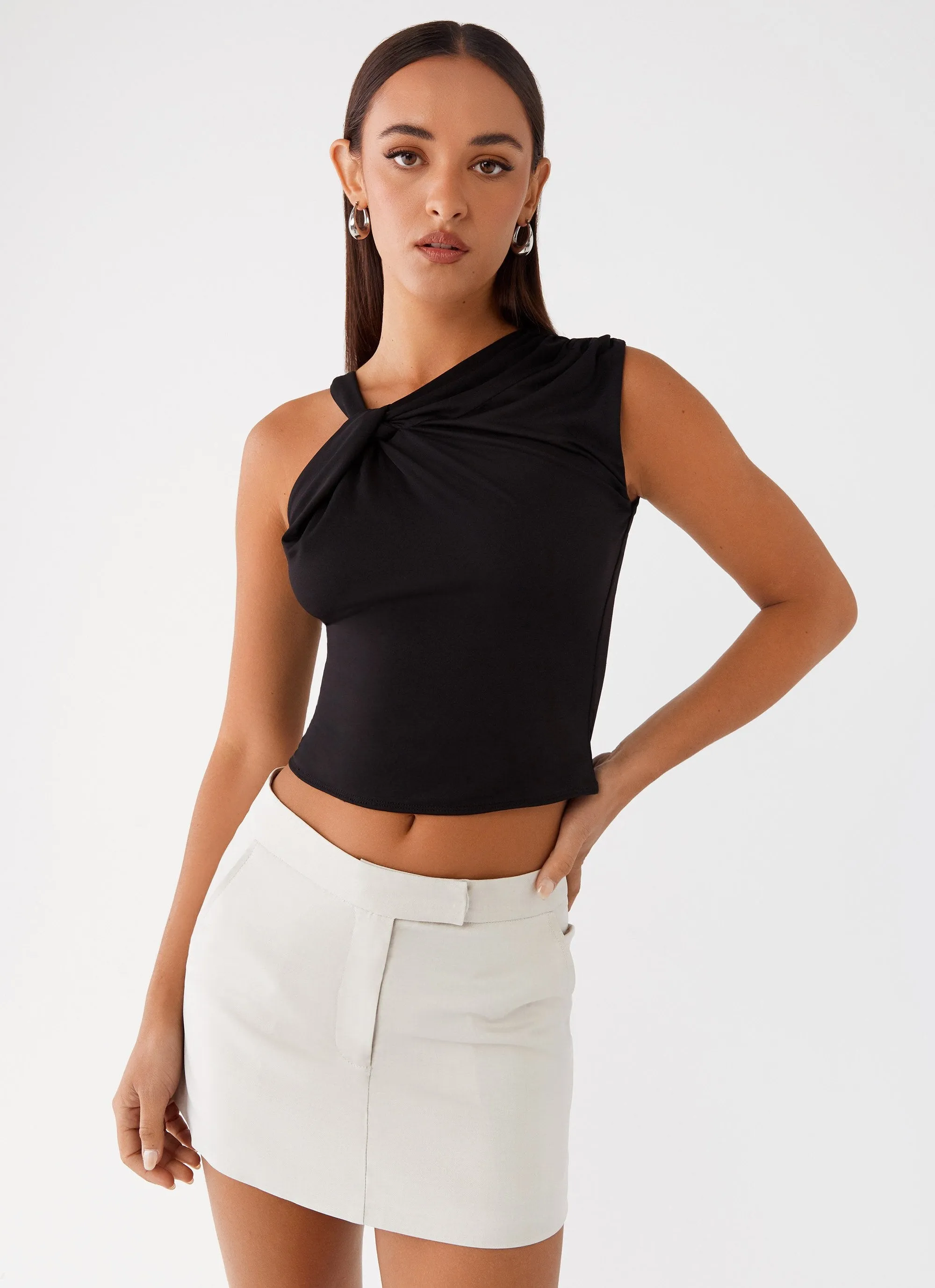 Jesse Twist Shoulder Top - Black sold by Peppermayo product image thumbnail 5