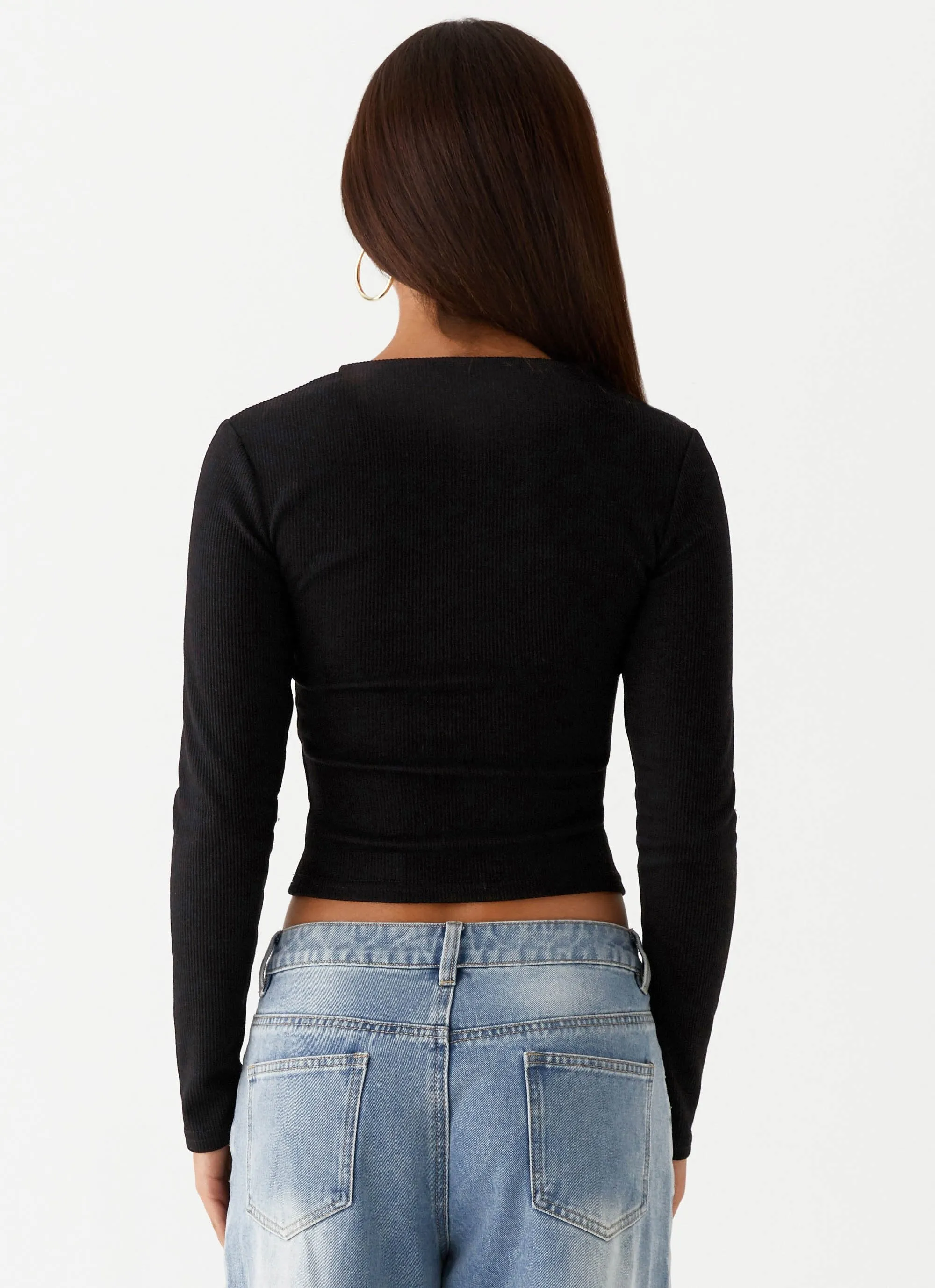 Kellie Long Sleeve Knit Top - Black sold by Peppermayo product image thumbnail 4