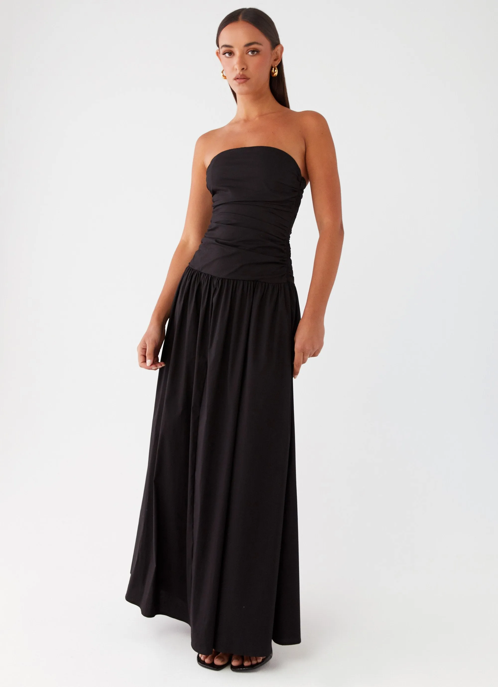 Carmel Maxi Dress - Black sold by Peppermayo