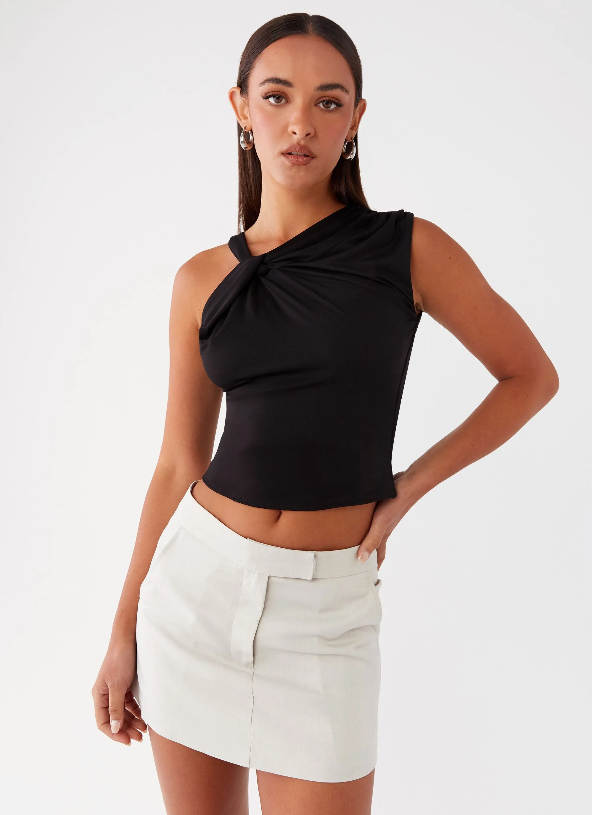 Vouge Low Rise Mini Skirt - Grey sold by Peppermayo