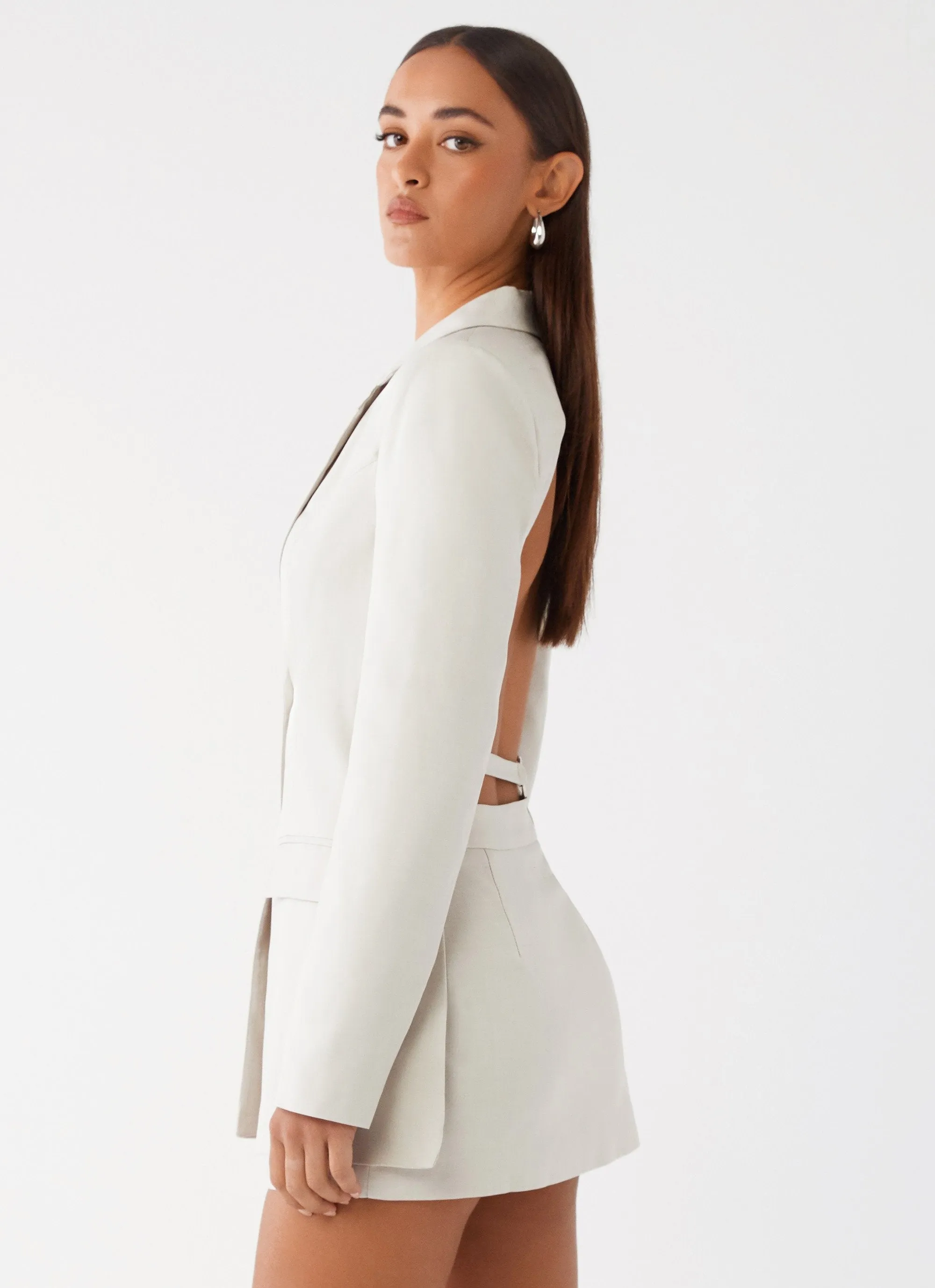 Ren Open Back Blazer - Grey sold by Peppermayo product image thumbnail 3