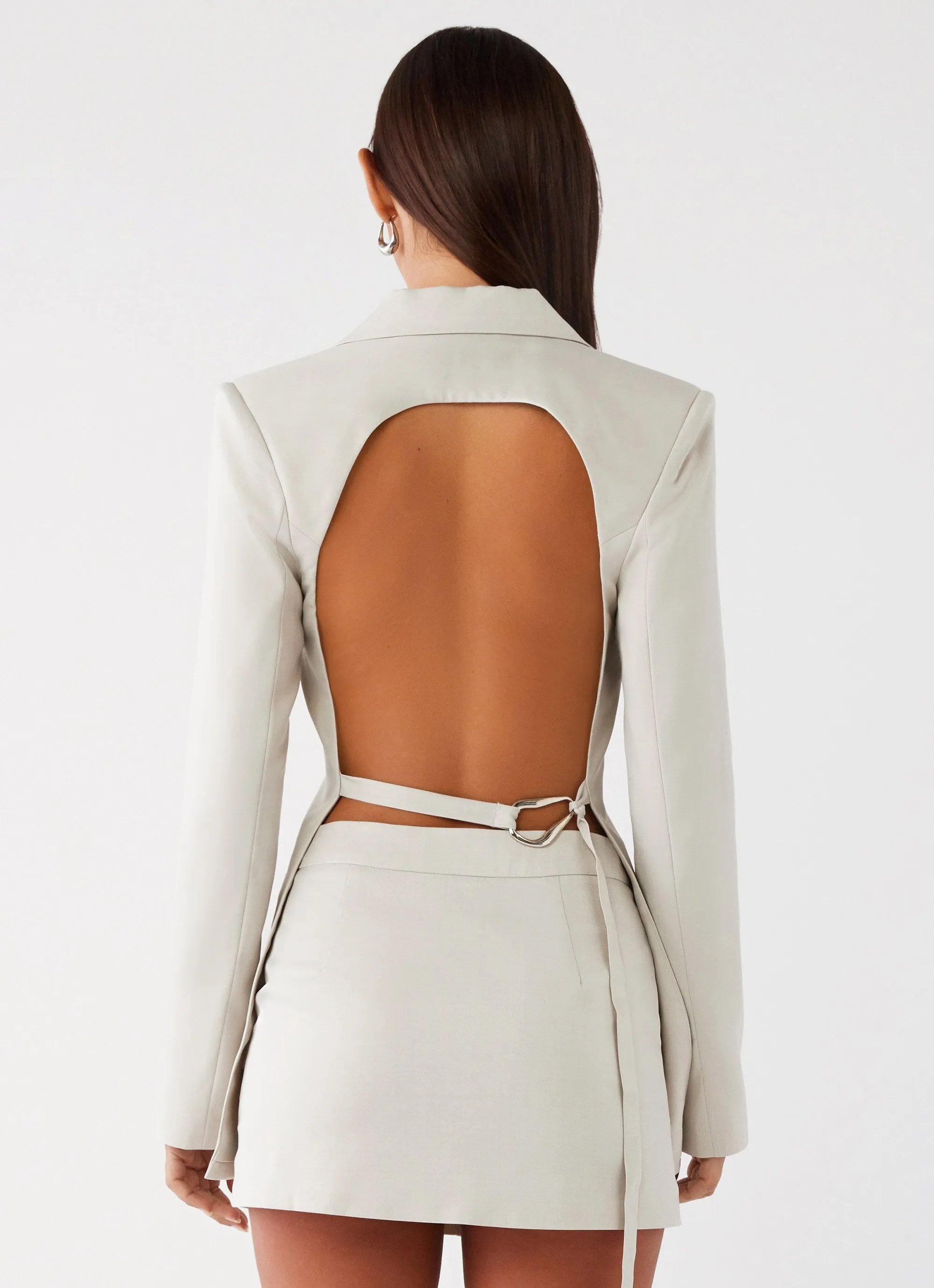 Ren Open Back Blazer - Grey sold by Peppermayo product image thumbnail 4