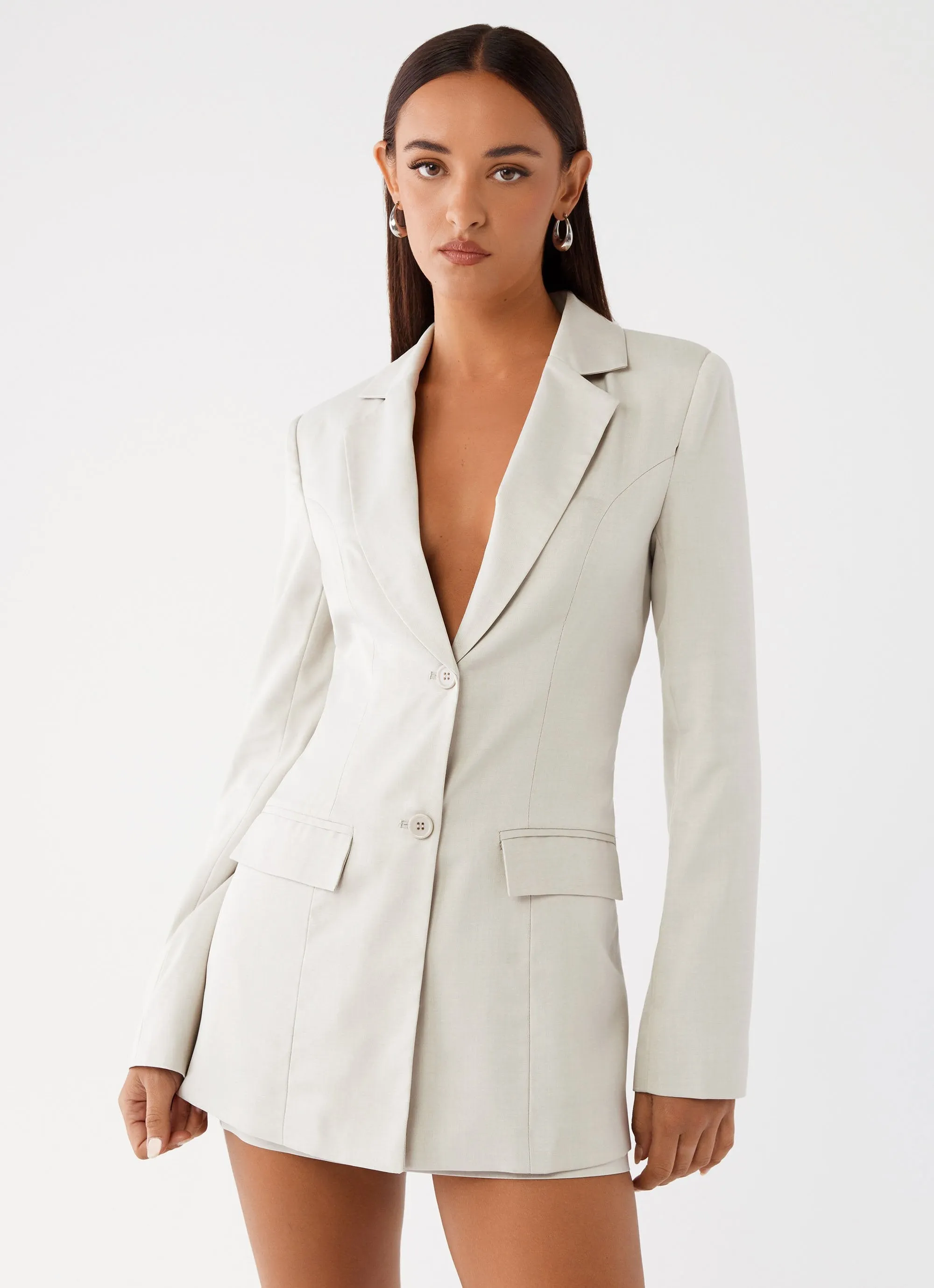 Ren Open Back Blazer - Grey sold by Peppermayo product image thumbnail 5