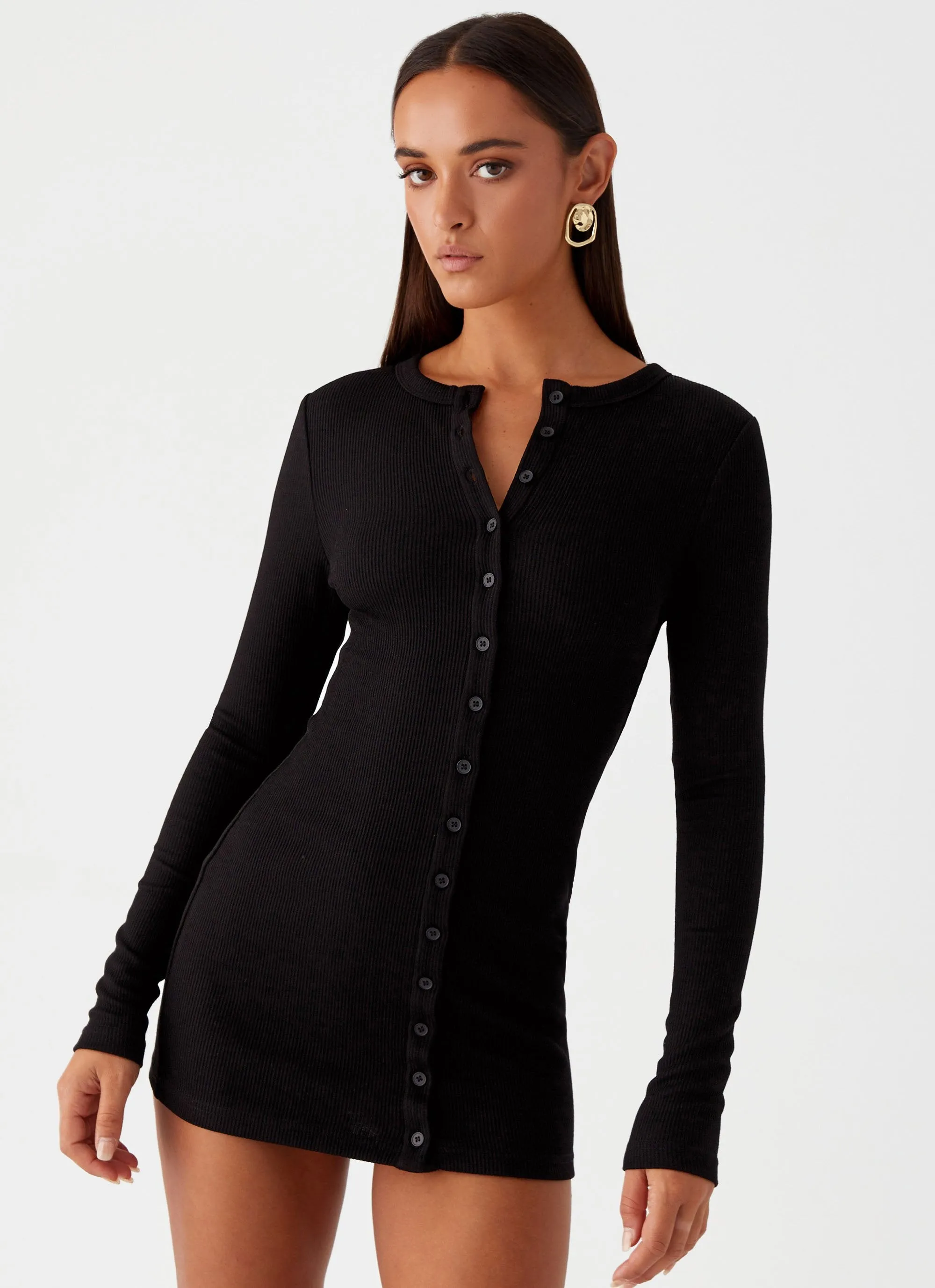 Ailee Long Sleeve Mini Dress - Black sold by Peppermayo product image thumbnail 4