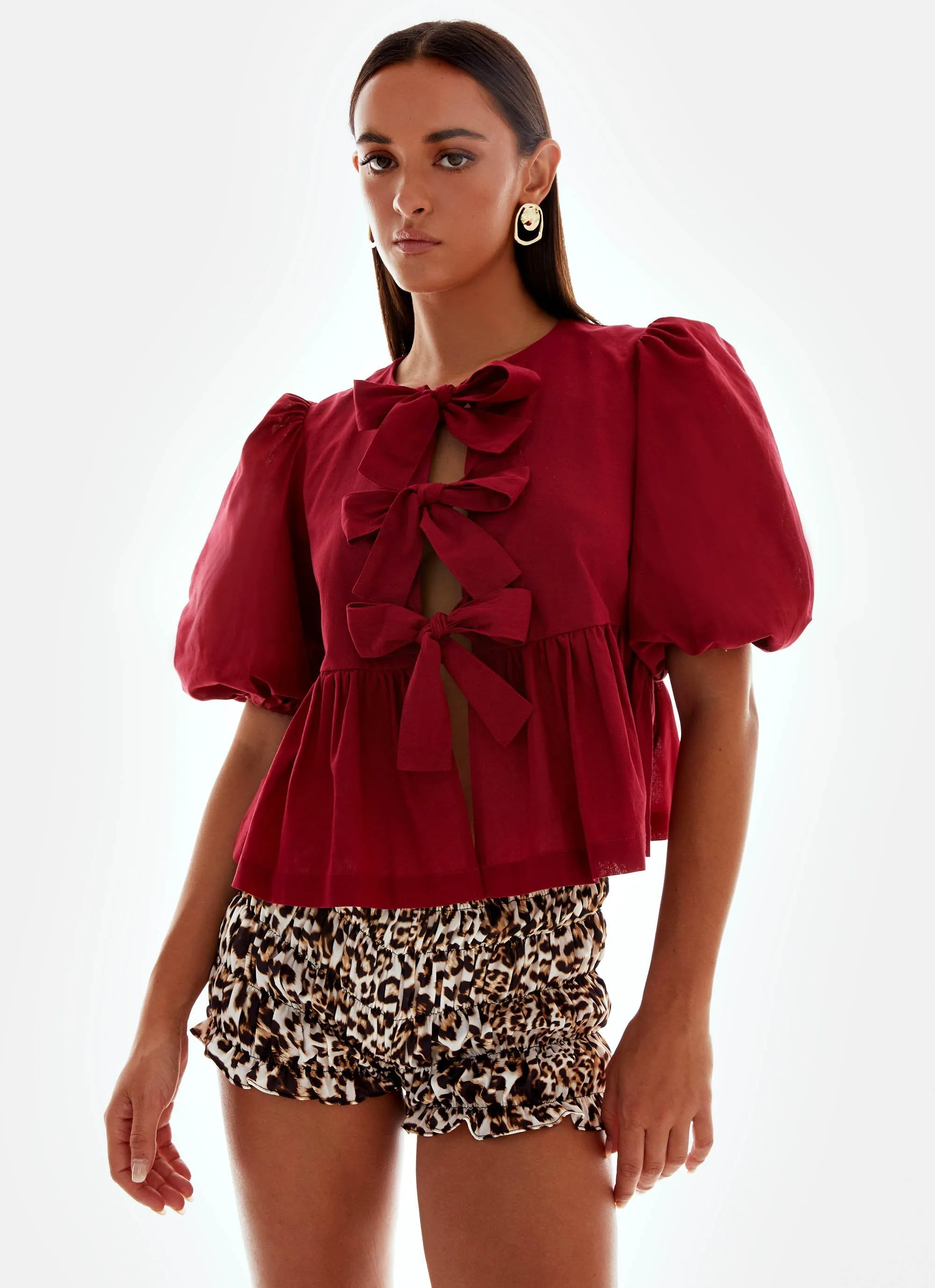 Western Wind Tie Top - Maroon sold by Peppermayo product image thumbnail 5
