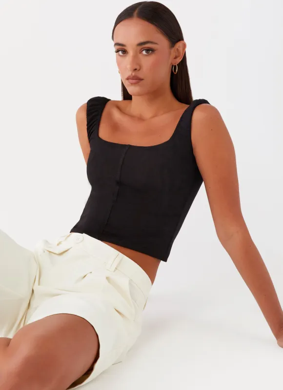 Kaden Top - Black sold by Peppermayo
