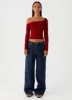 Talia Asymmetric Long Sleev Top - Red sold by Peppermayo