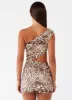 Addie Mini Dress - Leopard sold by Peppermayo