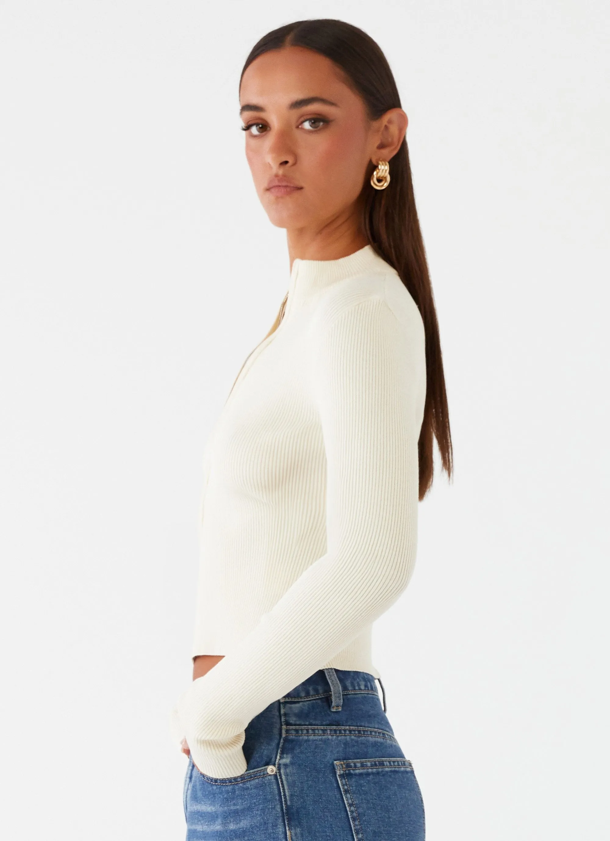 Tilly Long Sleeve Knit Top - Cream sold by Peppermayo product image thumbnail 3