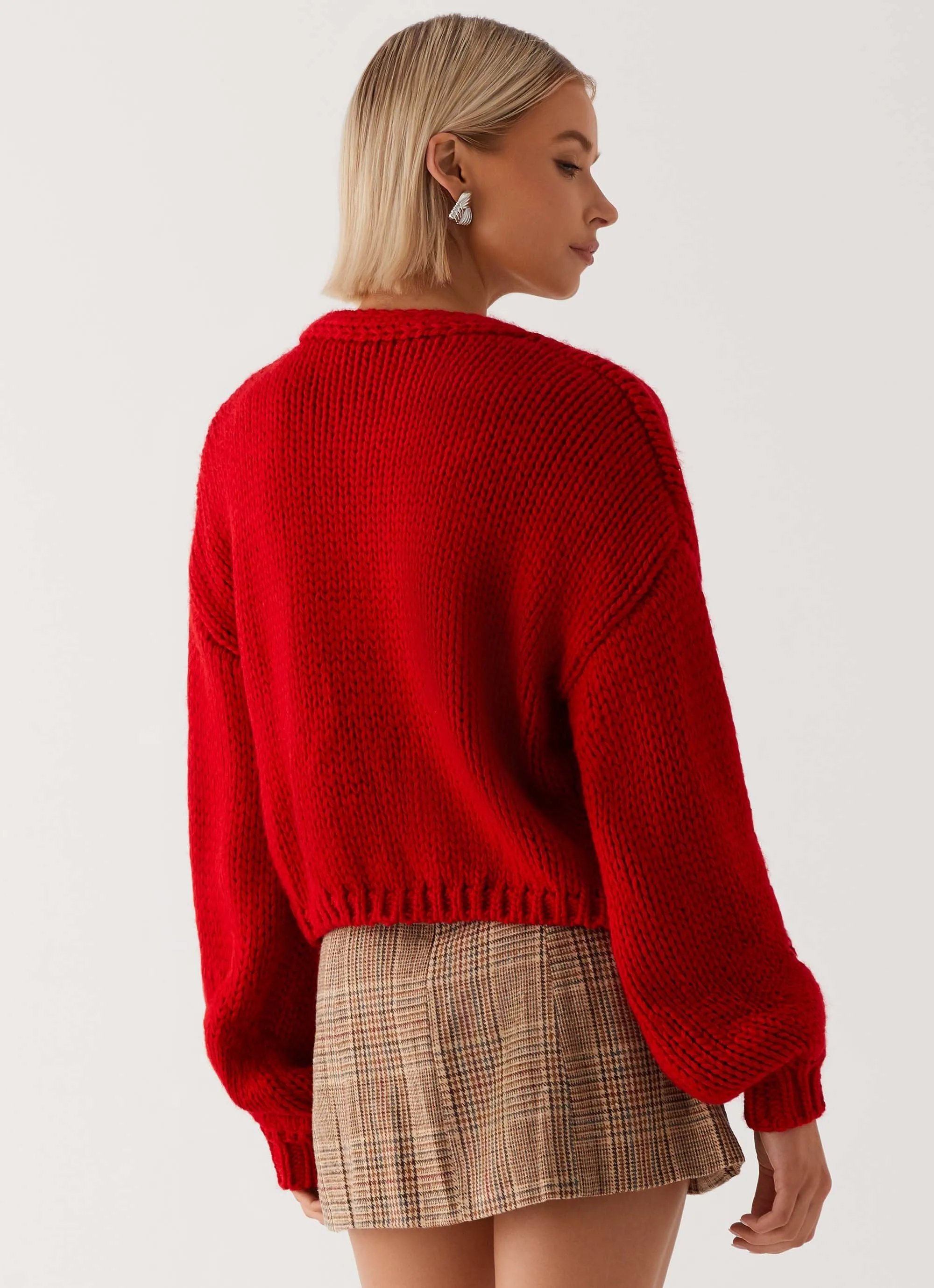 Jasleen Knit Cardigan - Red sold by Peppermayo product image thumbnail 3
