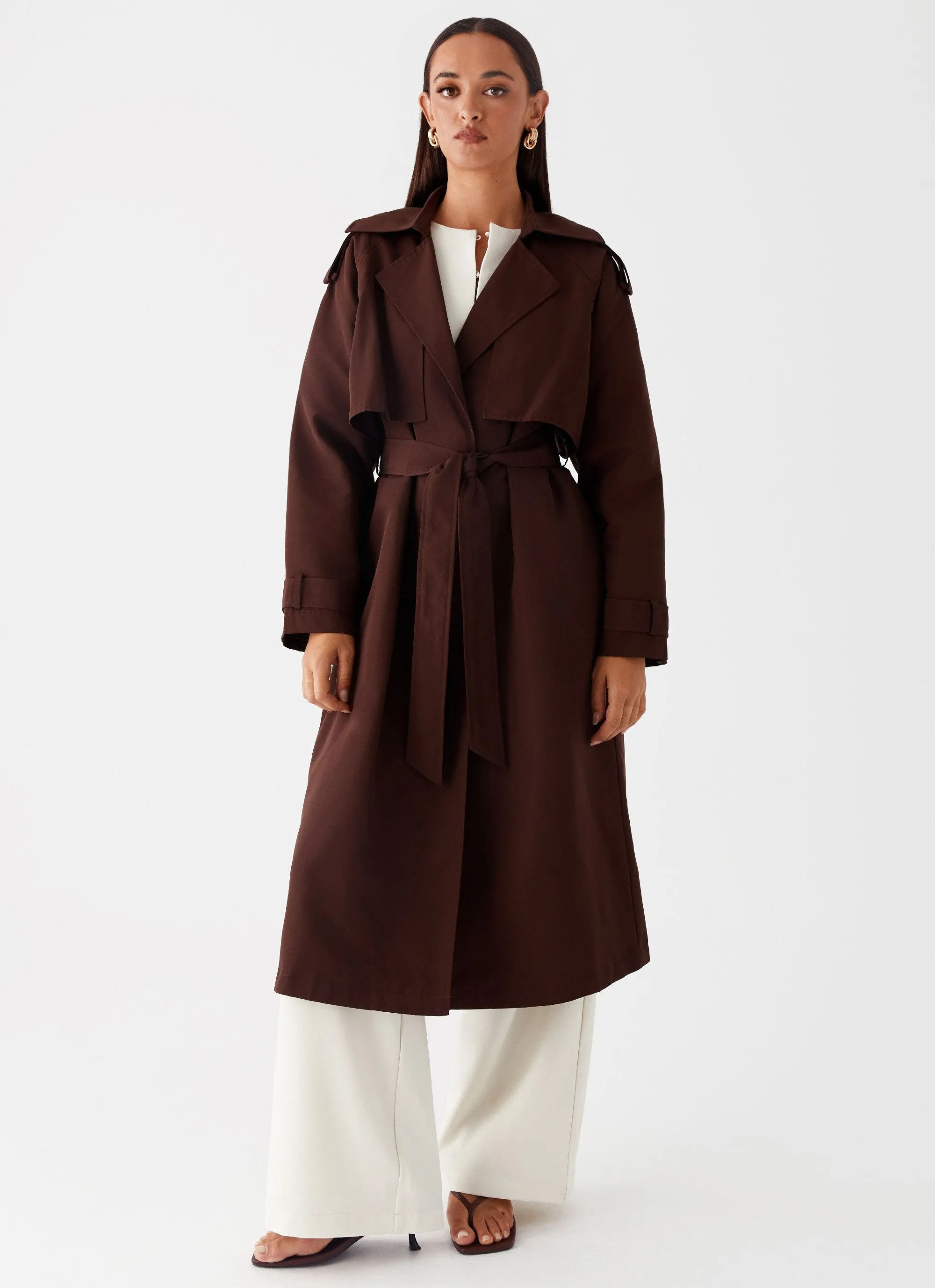 Rent Free Trench Coat - Chocolate sold by Peppermayo product image thumbnail 5