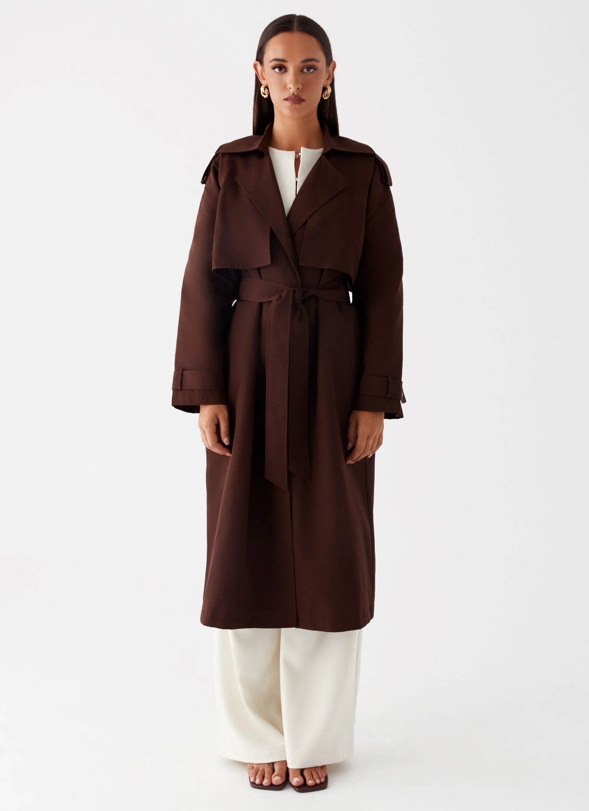 Rent Free Trench Coat - Chocolate sold by Peppermayo product image thumbnail 2
