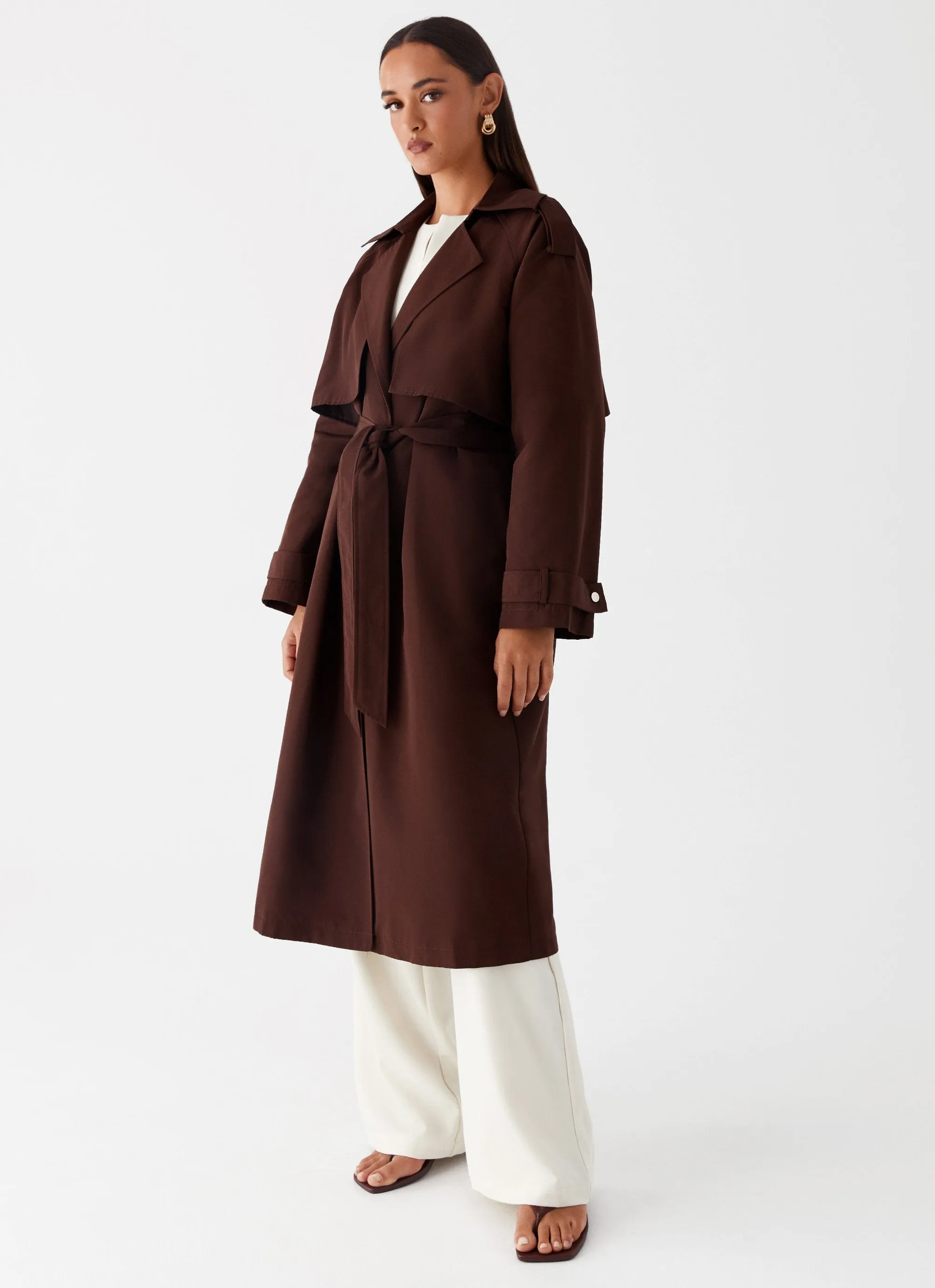 Rent Free Trench Coat - Chocolate sold by Peppermayo product image thumbnail 3