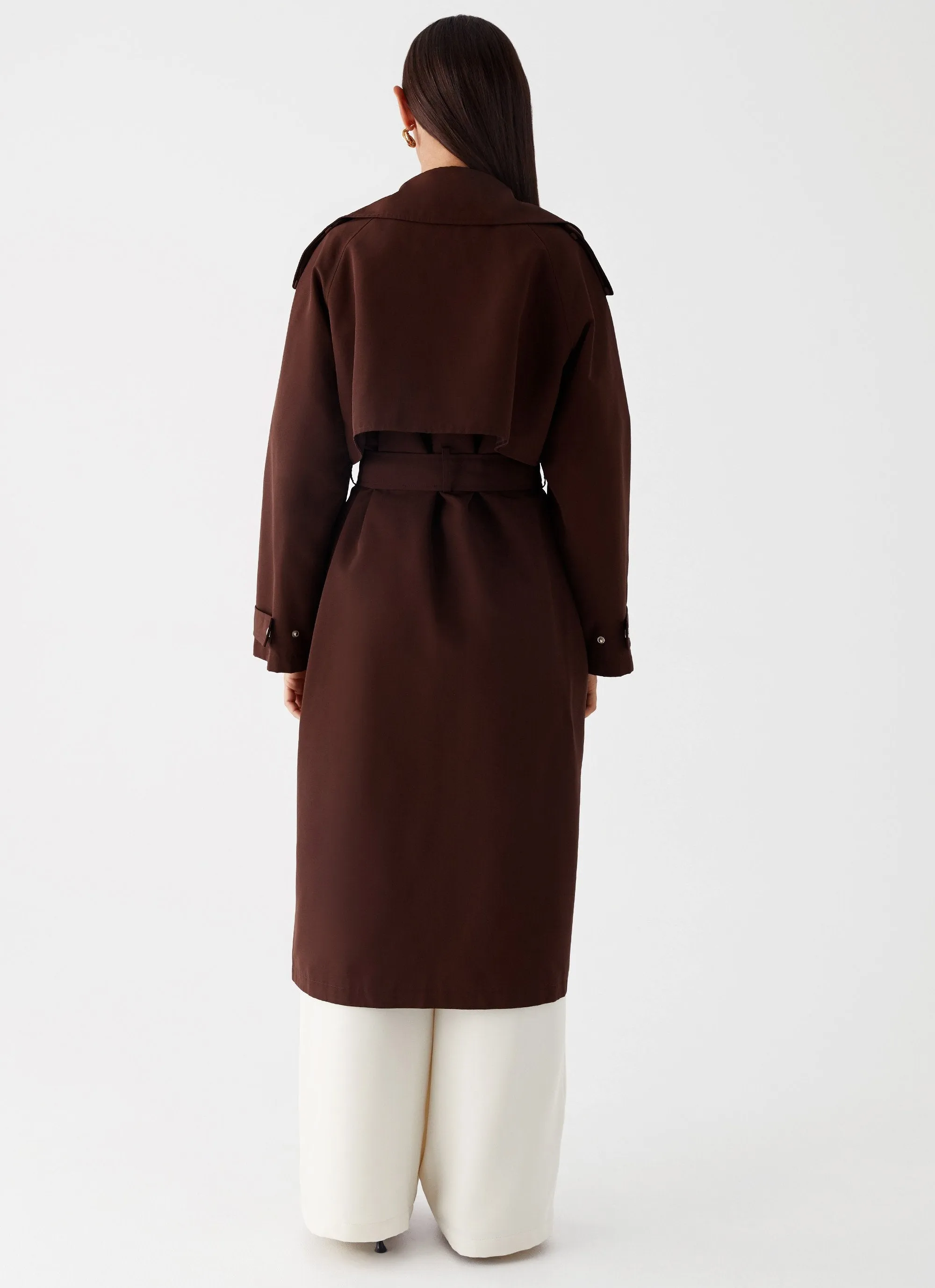 Rent Free Trench Coat - Chocolate sold by Peppermayo product image thumbnail 4