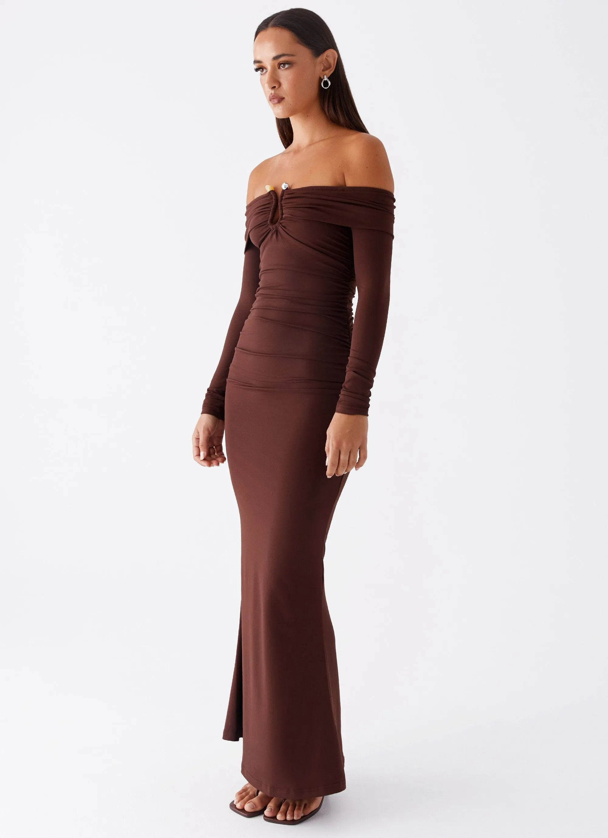 Rudy Long Sleeve Maxi Dress - Chocolate sold by Peppermayo product image thumbnail 3