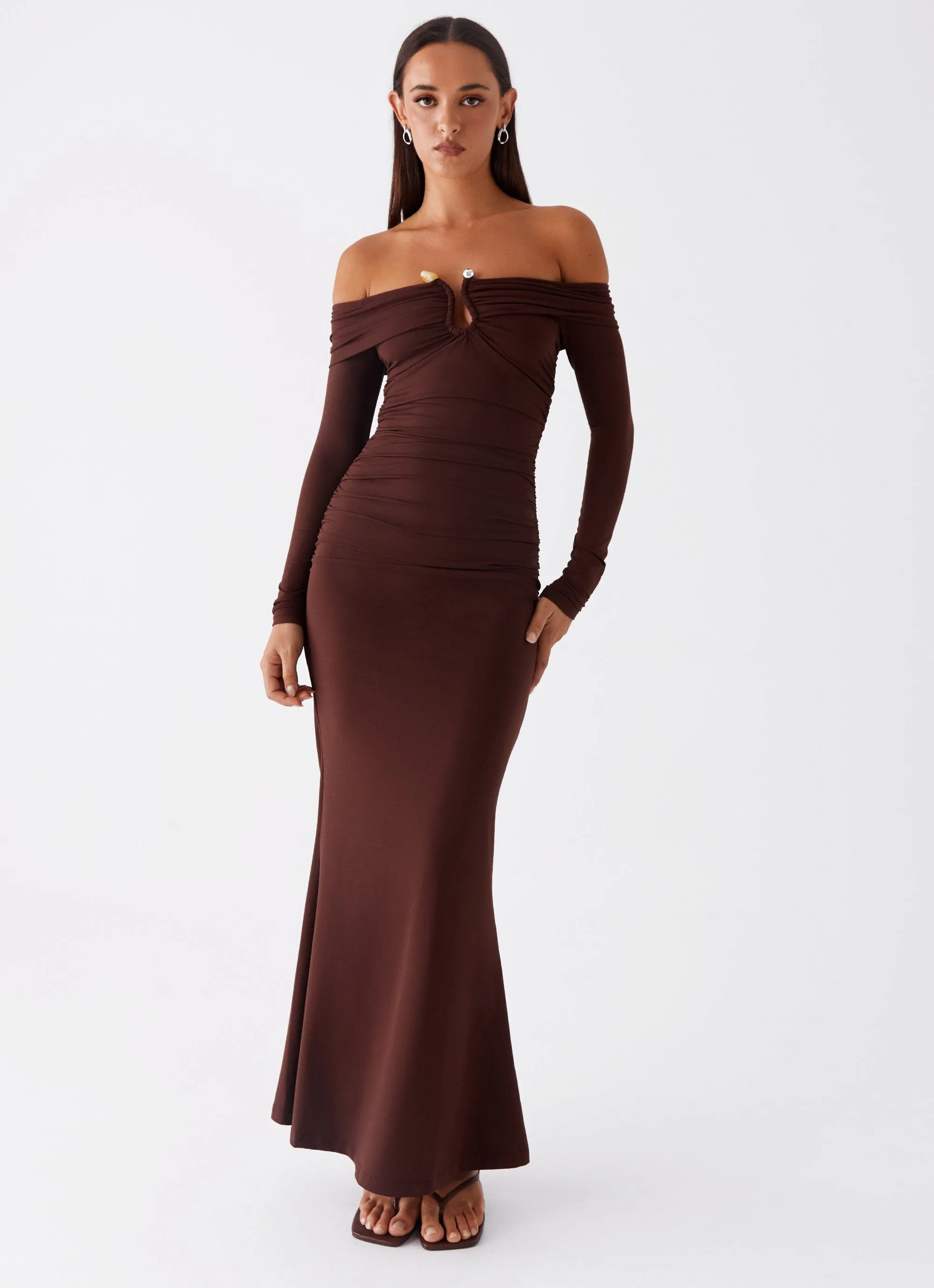 Rudy Long Sleeve Maxi Dress - Chocolate sold by Peppermayo product image thumbnail 5