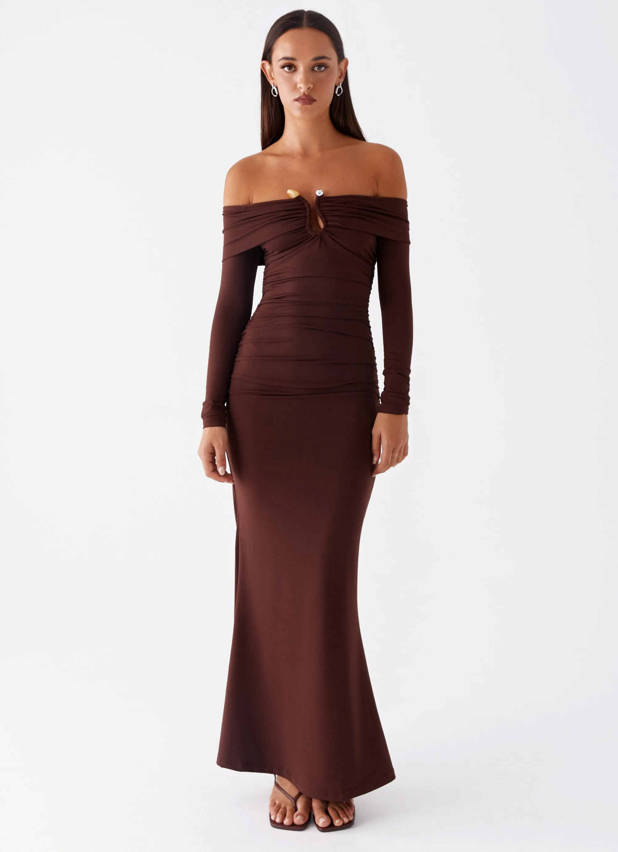 Rudy Long Sleeve Maxi Dress - Chocolate sold by Peppermayo product image thumbnail 2