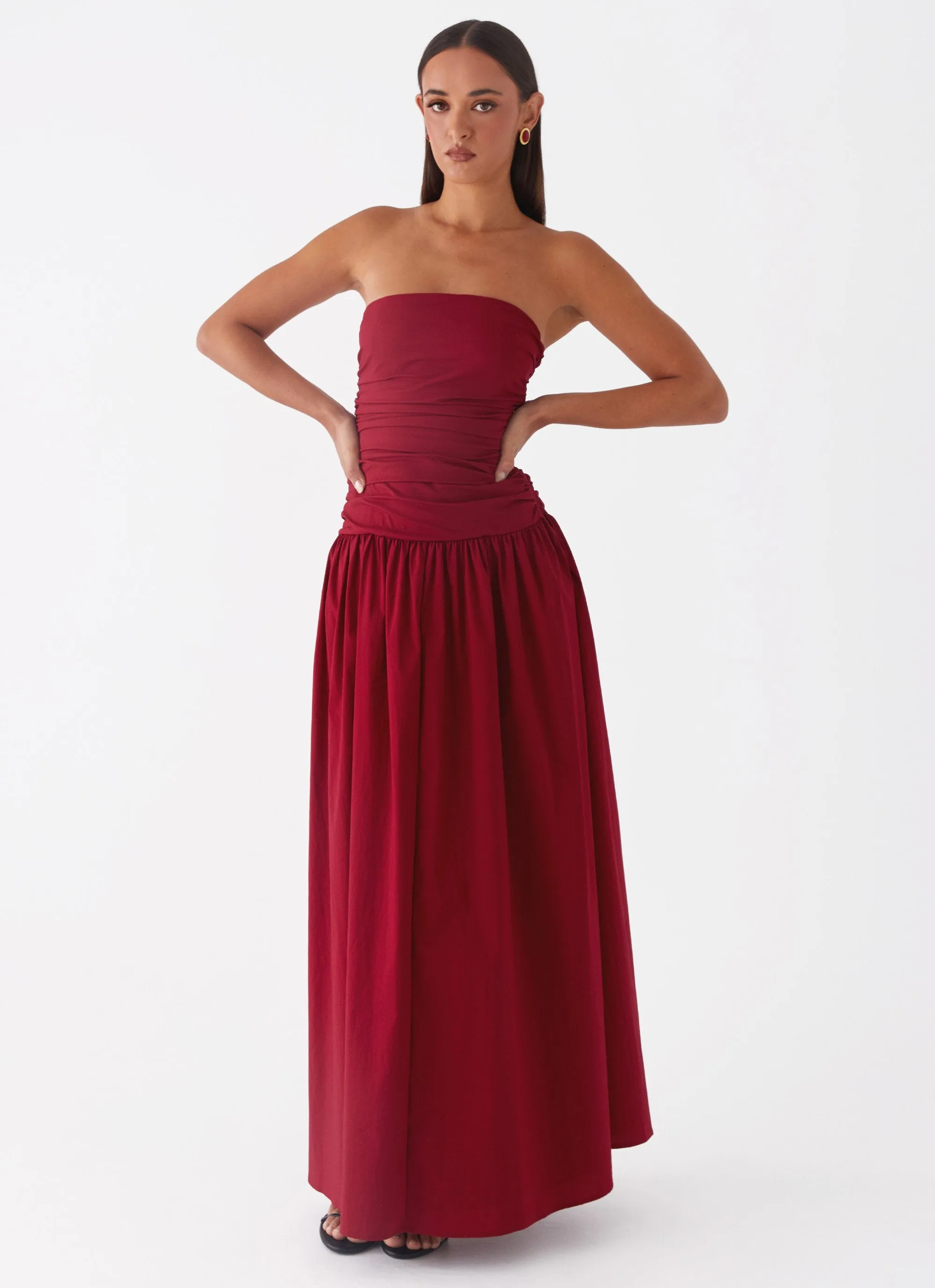 Carmel Maxi Dress - Merlot sold by Peppermayo