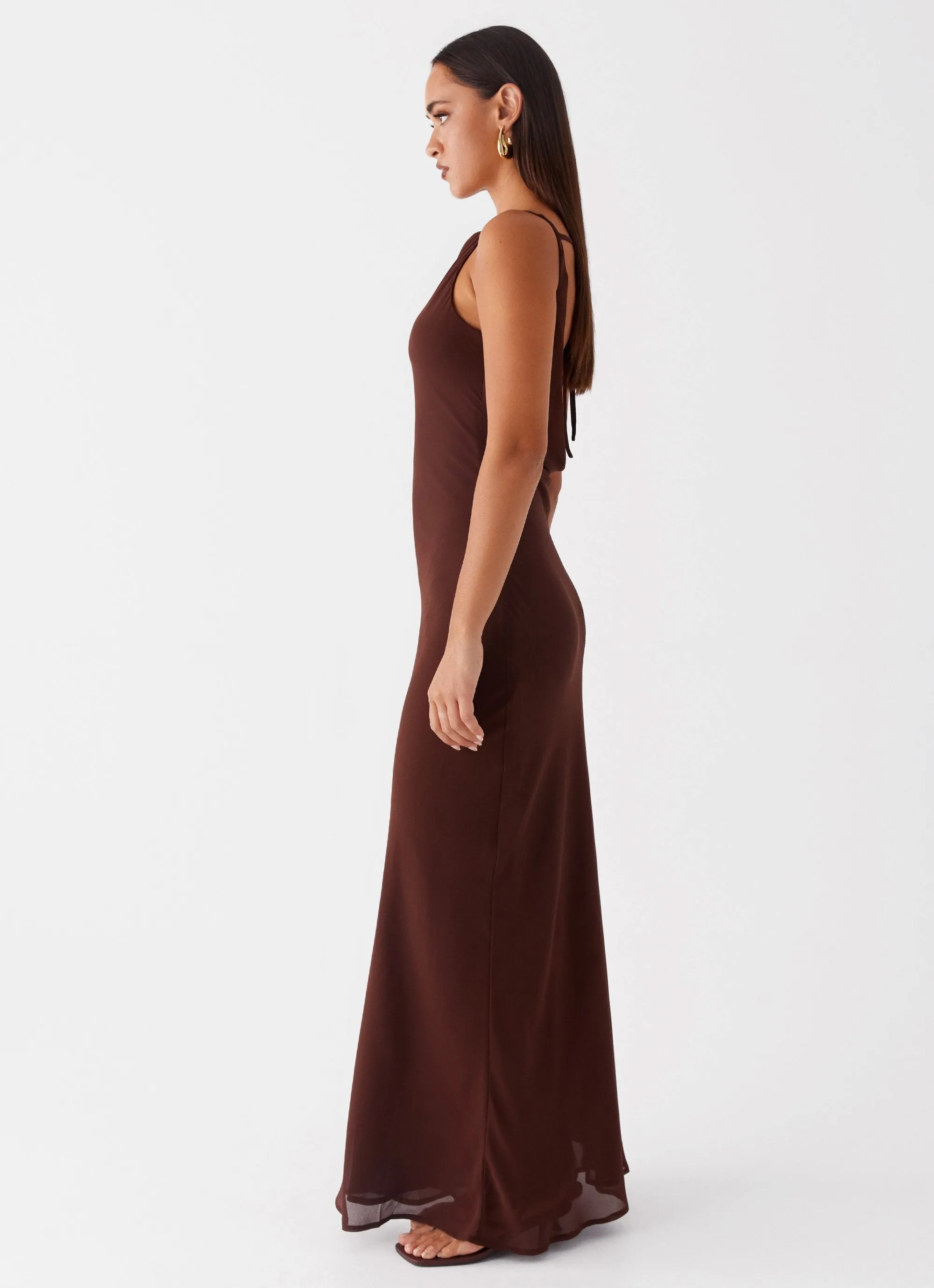Dove High Neck Maxi Dress - Chocolate sold by Peppermayo product image thumbnail 4