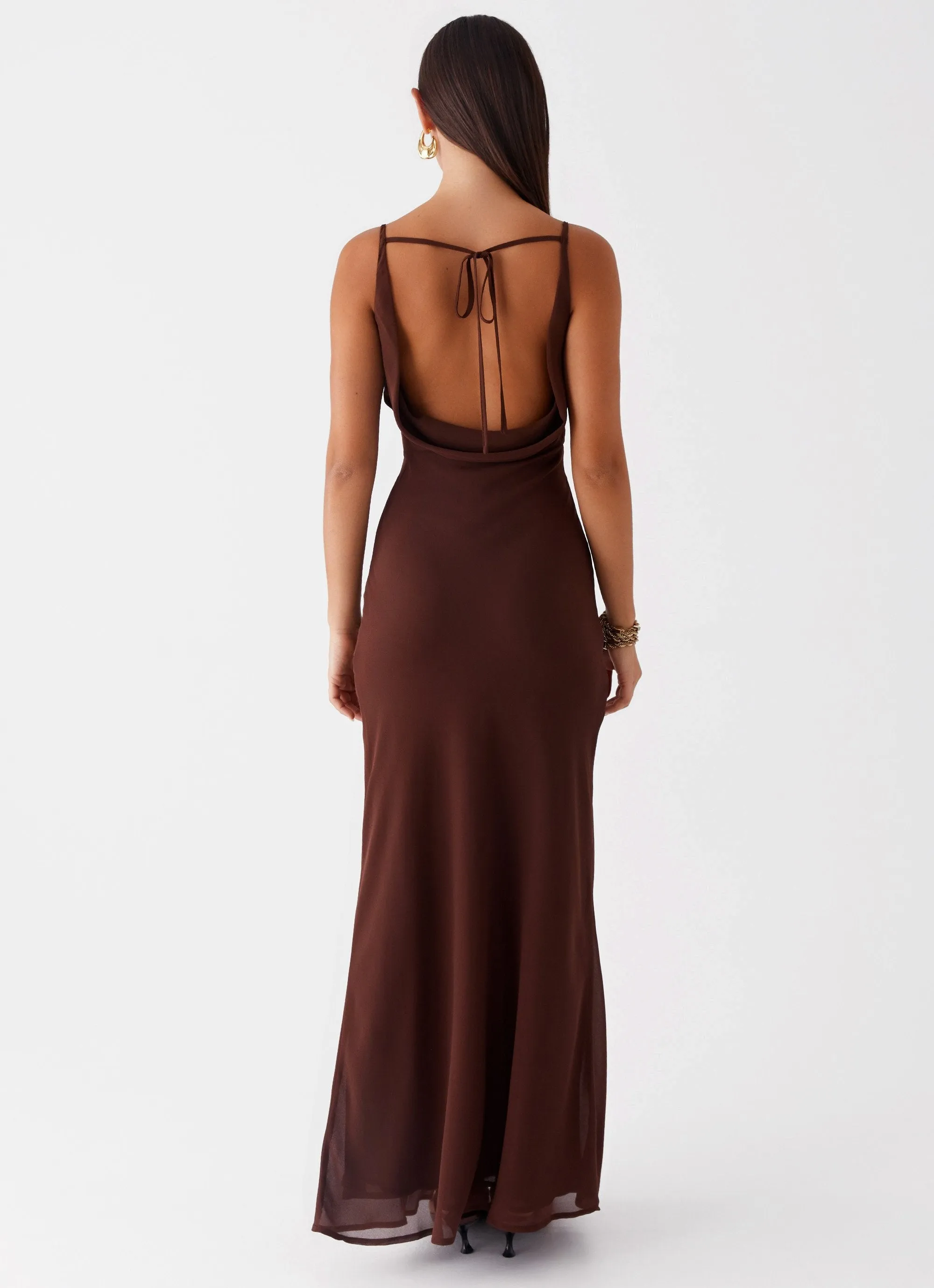 Dove High Neck Maxi Dress - Chocolate sold by Peppermayo product image thumbnail 5