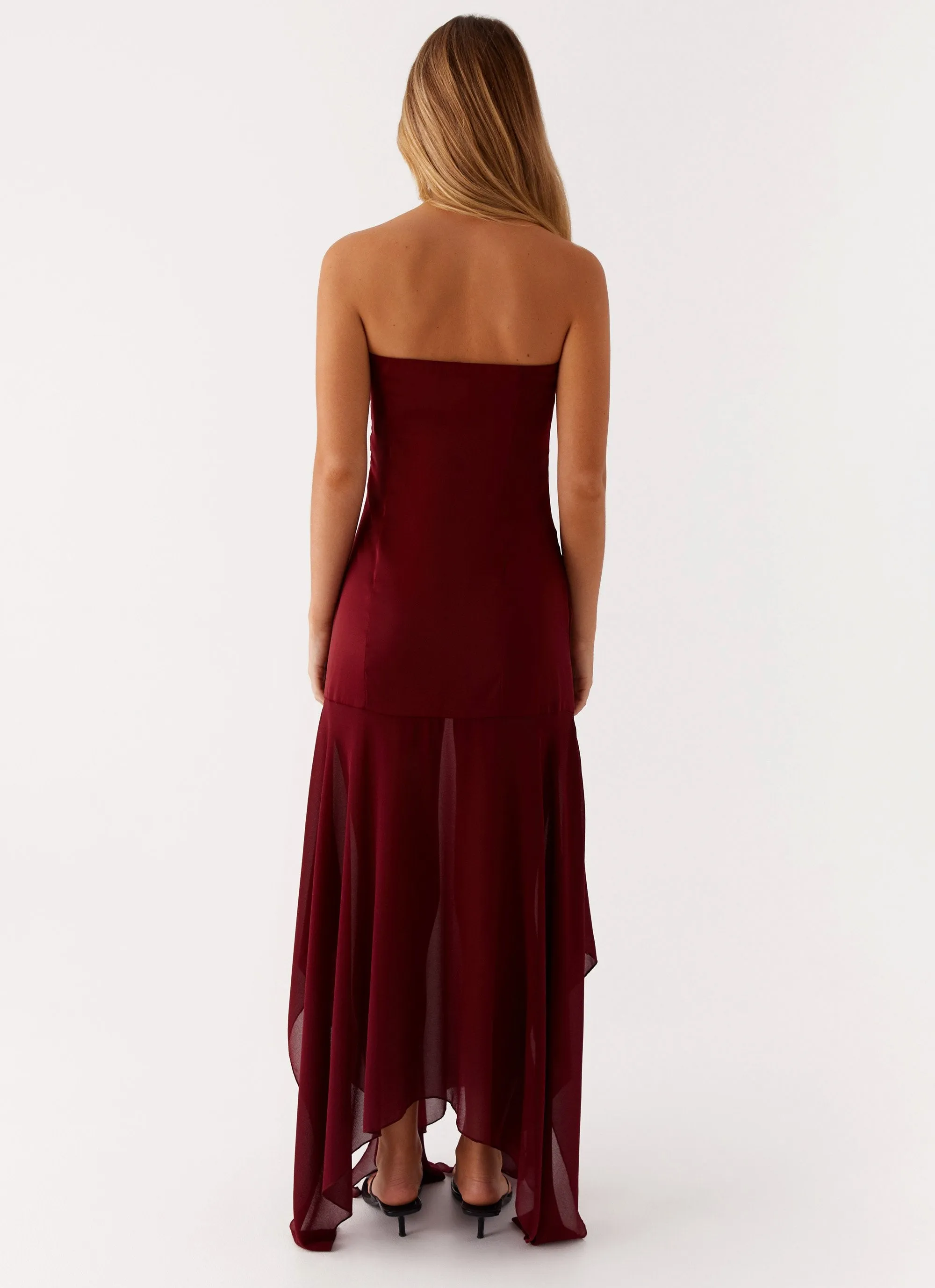 Collision Satin Maxi Dress - Cherry Red sold by Peppermayo product image thumbnail 4