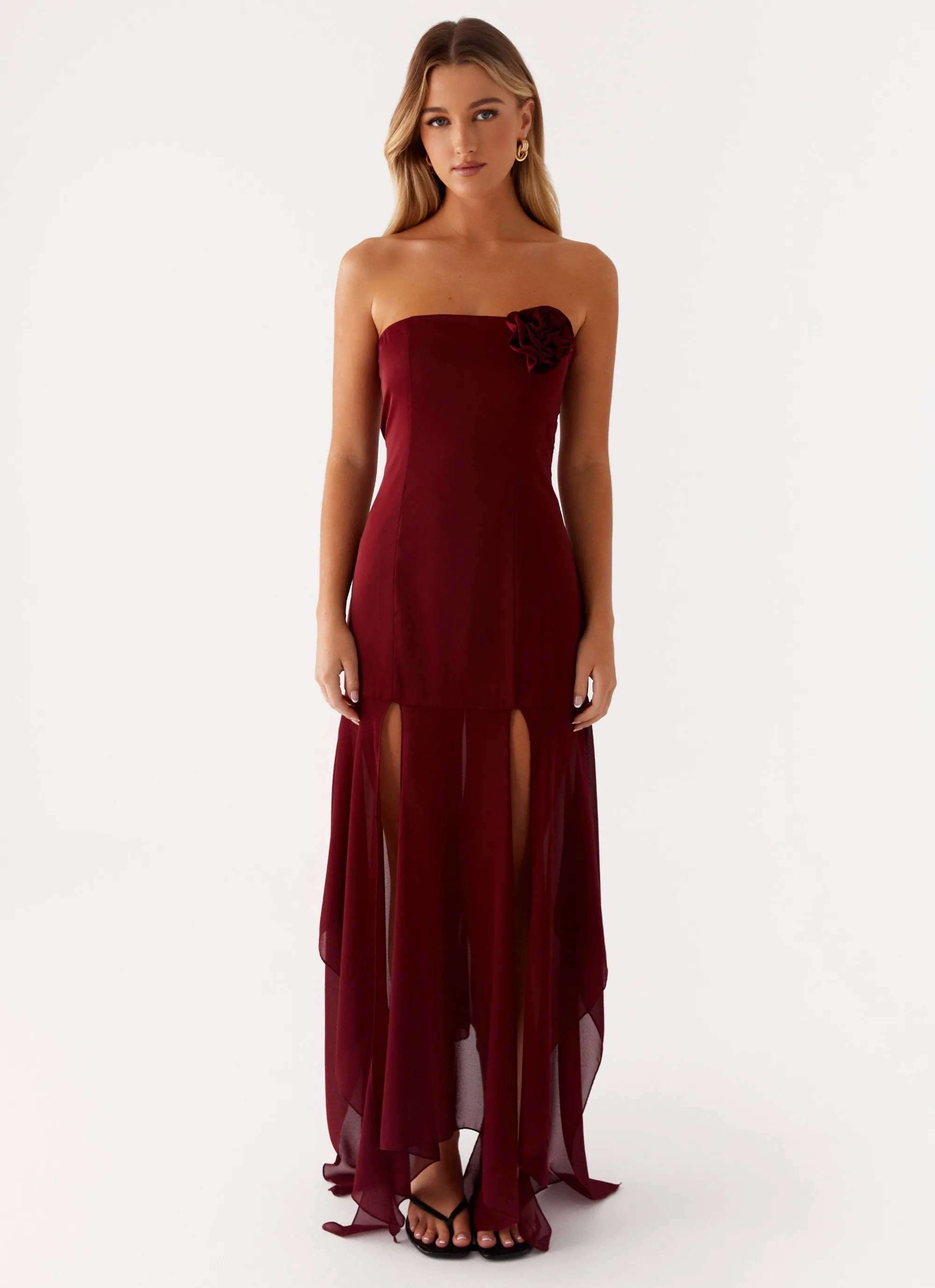 Collision Satin Maxi Dress - Cherry Red sold by Peppermayo product image thumbnail 2