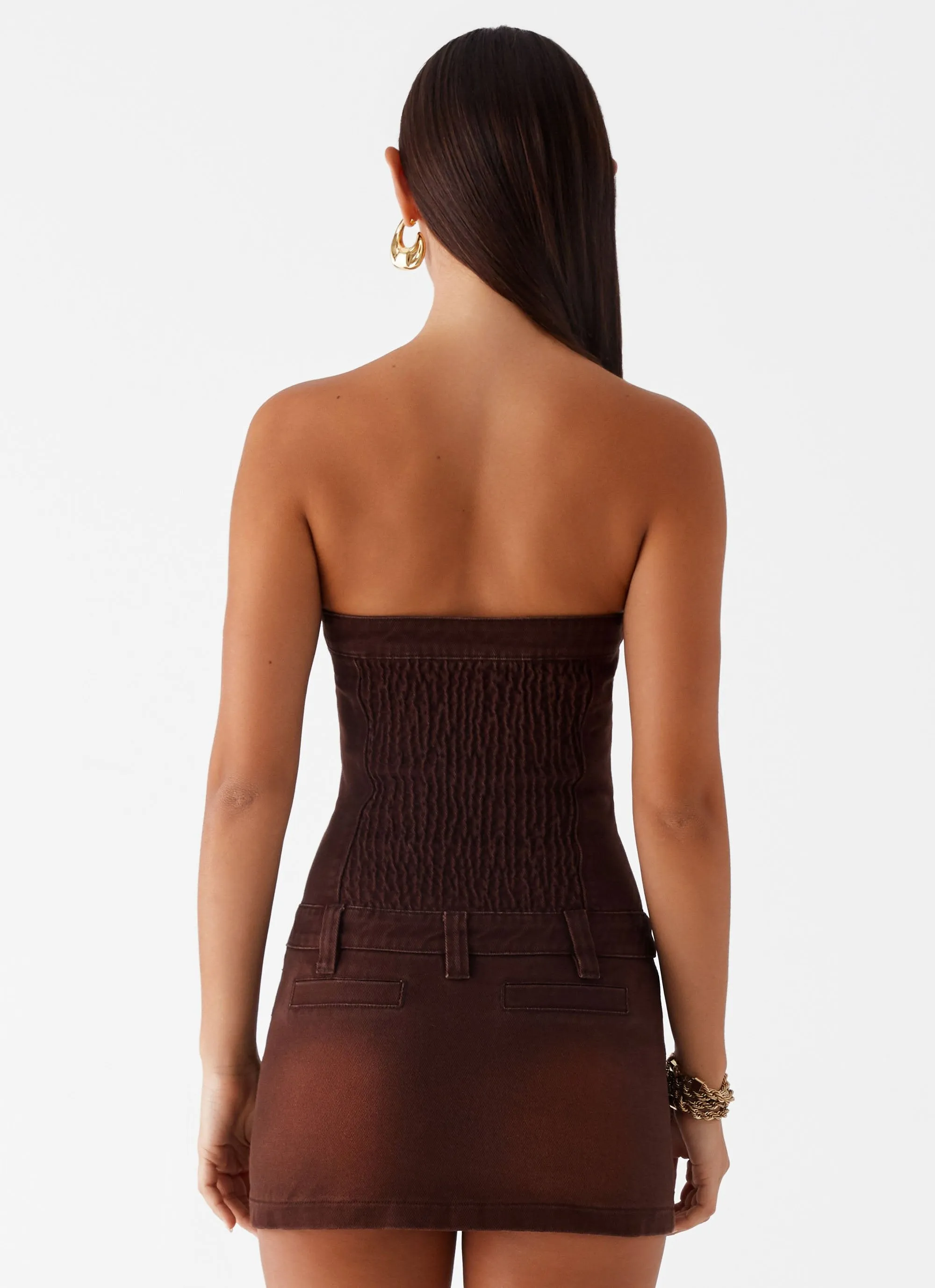 Heading South Mini Dress - Brown sold by Peppermayo product image thumbnail 4