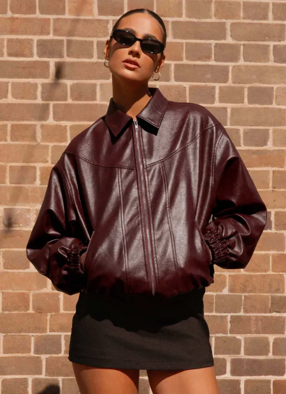 Holland Bomber Jacket - Wine sold by Peppermayo