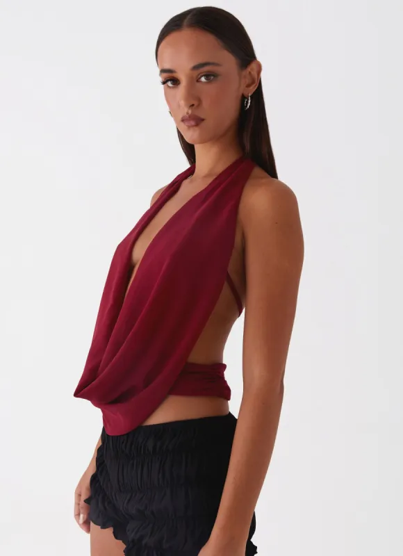 Sawyer Mesh Top - Maroon sold by Peppermayo