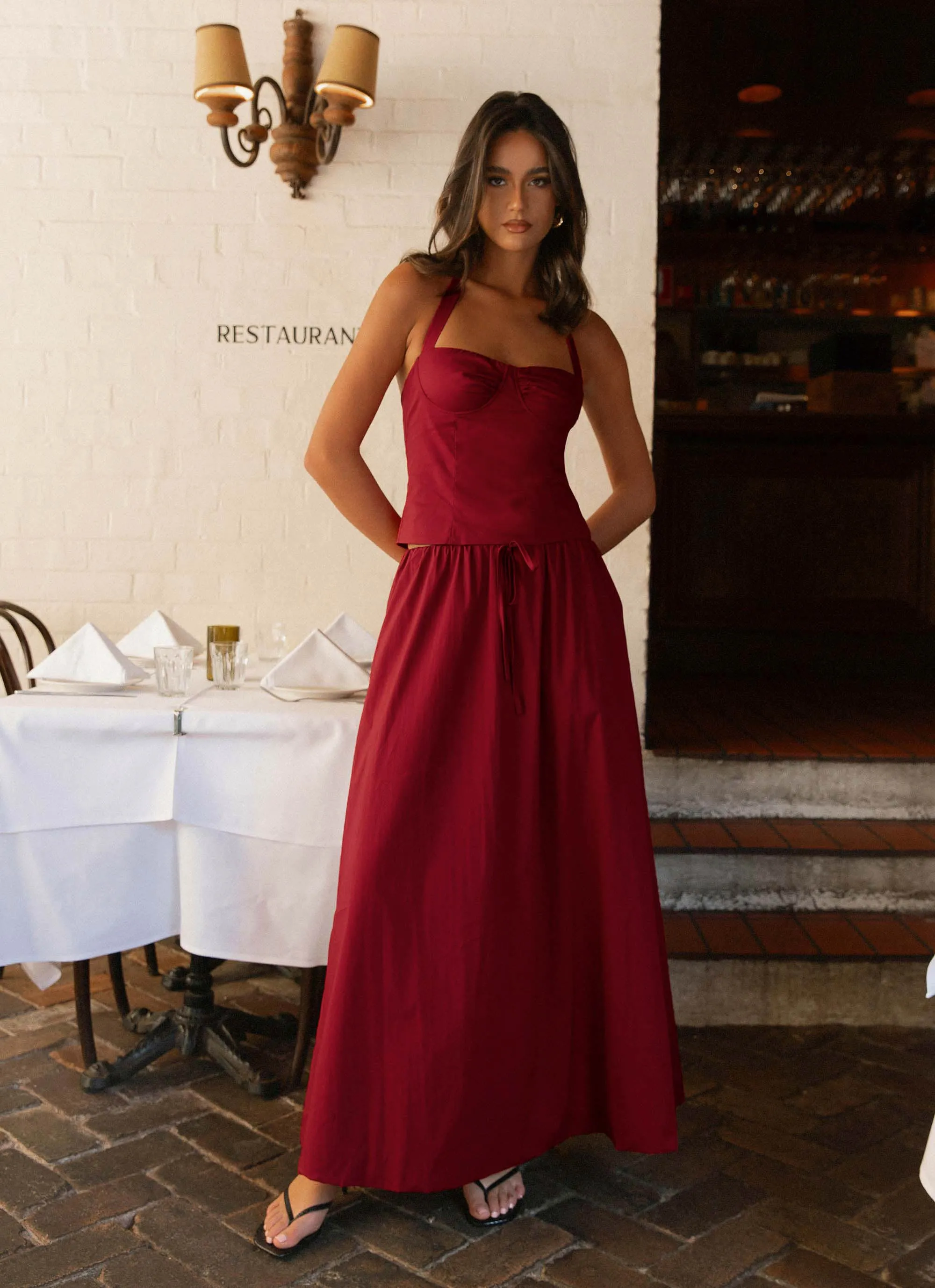 Cheryl Maxi Skirt - Cherry Red sold by Peppermayo product image thumbnail 2