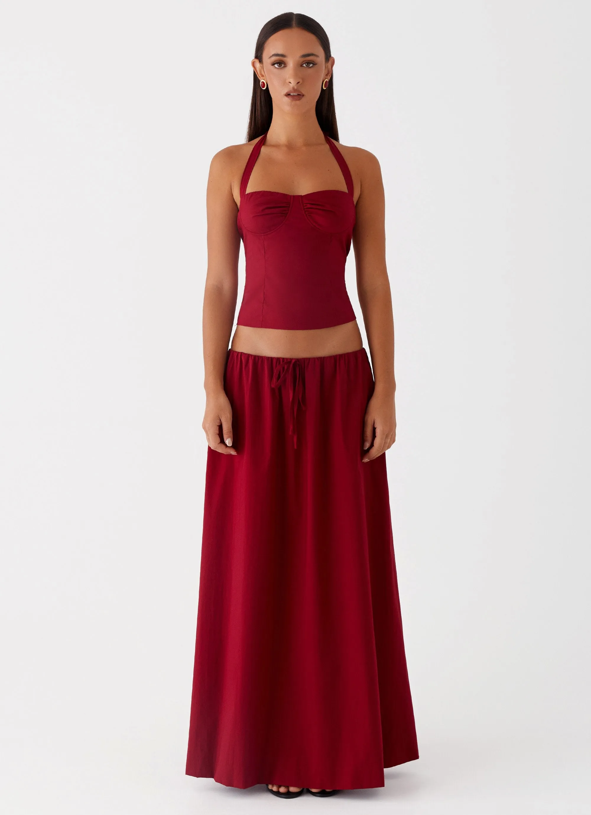 Cheryl Maxi Skirt - Cherry Red sold by Peppermayo product image thumbnail 3