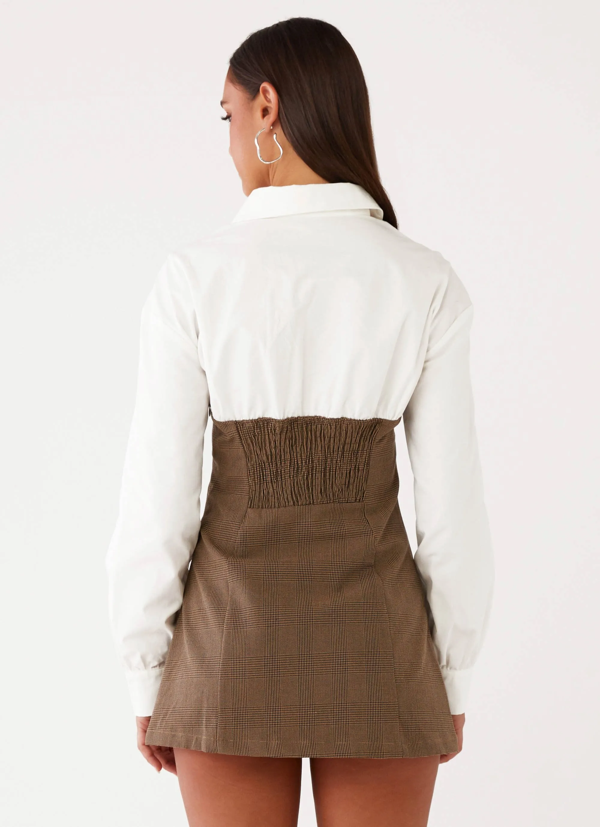 Adelaide Shirt Mini Dress - Brown sold by Peppermayo product image thumbnail 4