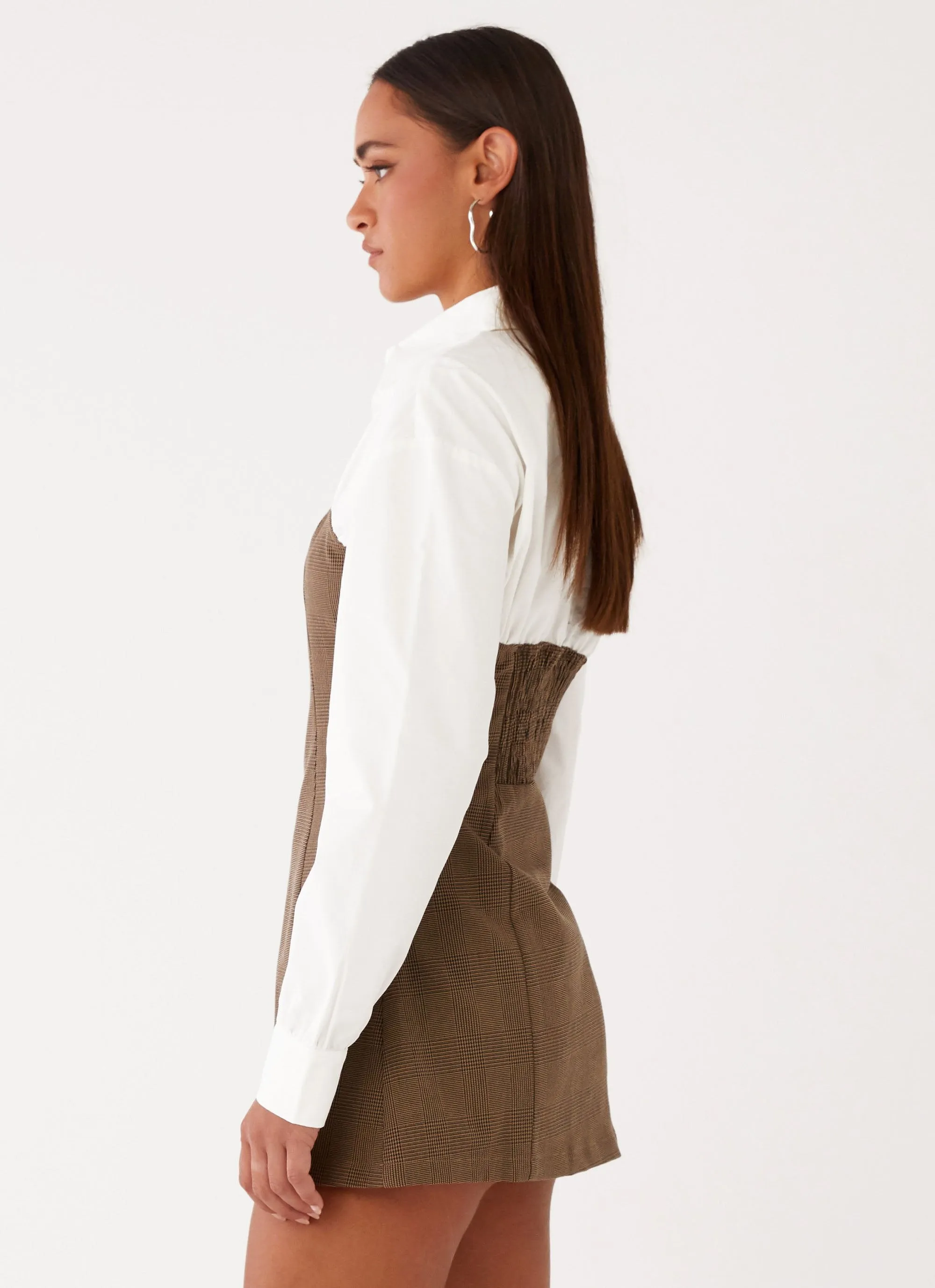 Adelaide Shirt Mini Dress - Brown sold by Peppermayo product image thumbnail 3