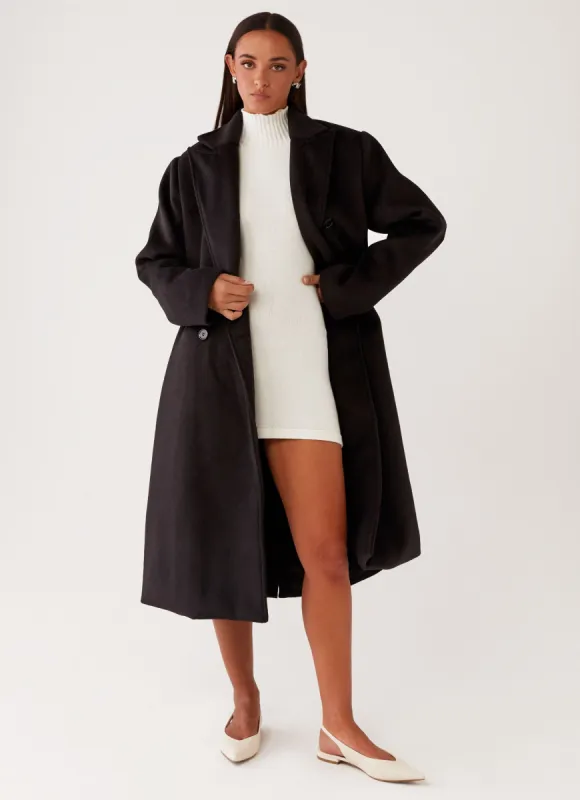 Gianni Double Breast Coat - Black sold by Peppermayo